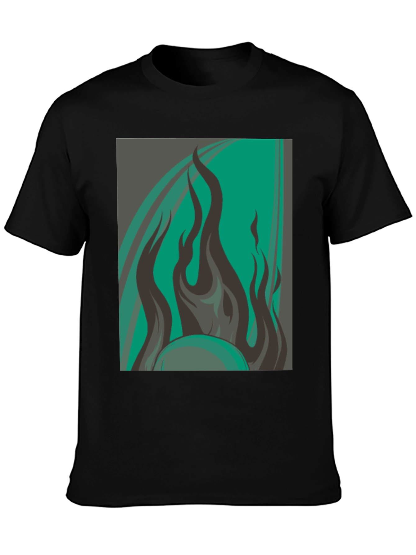 Black Fiery Graphic Tee - Bold & Stylish view 3