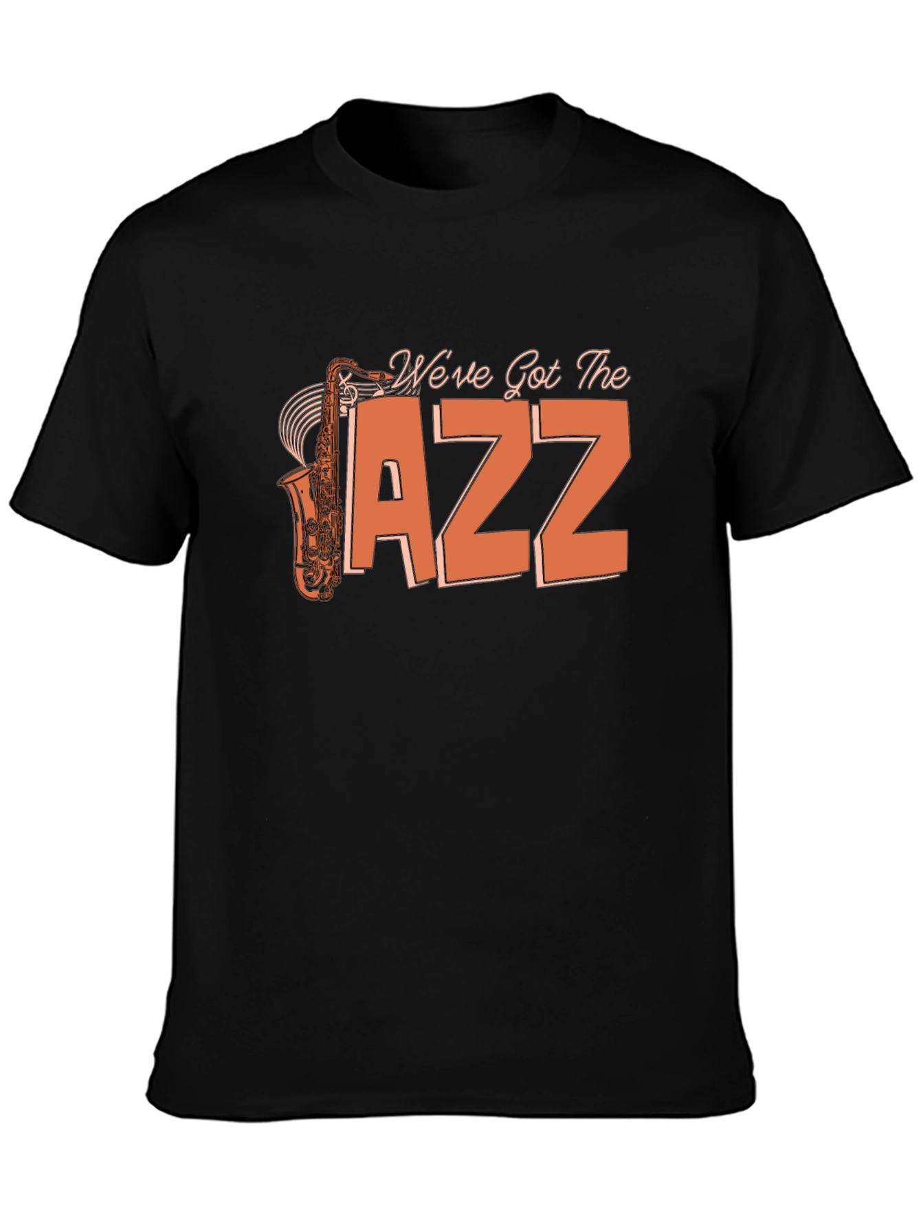 Black We've Got the Jazz Saxophone T-Shirt view 3