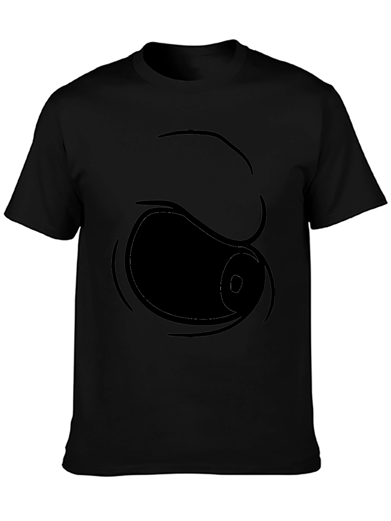 Black Funny Cartoon Eye Black T-Shirt view 3