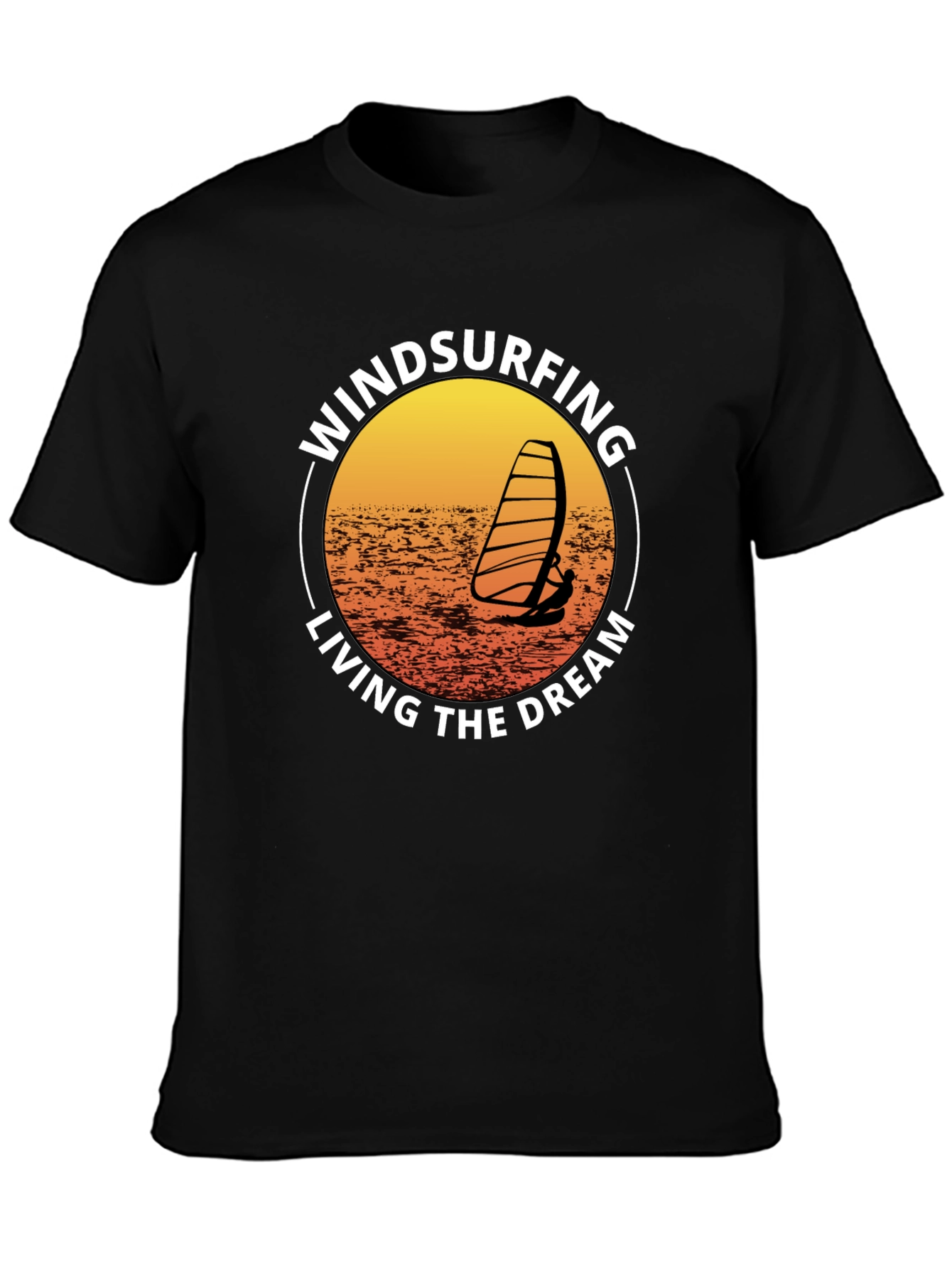 Black Windsurfing Living The Dream Graphic T-Shirt view 3