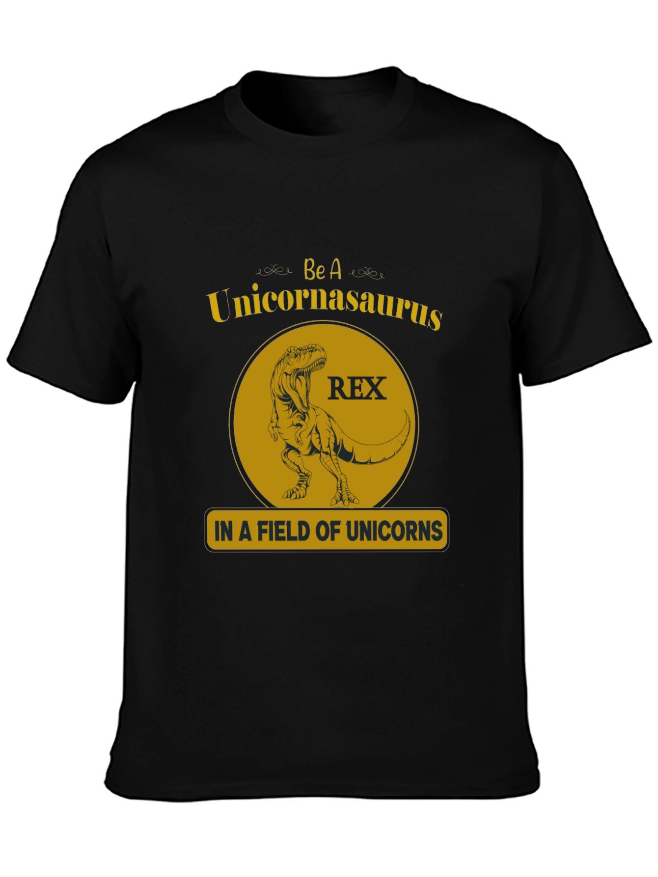 Black Unicornasaurus Rex Graphic T-Shirt view 3