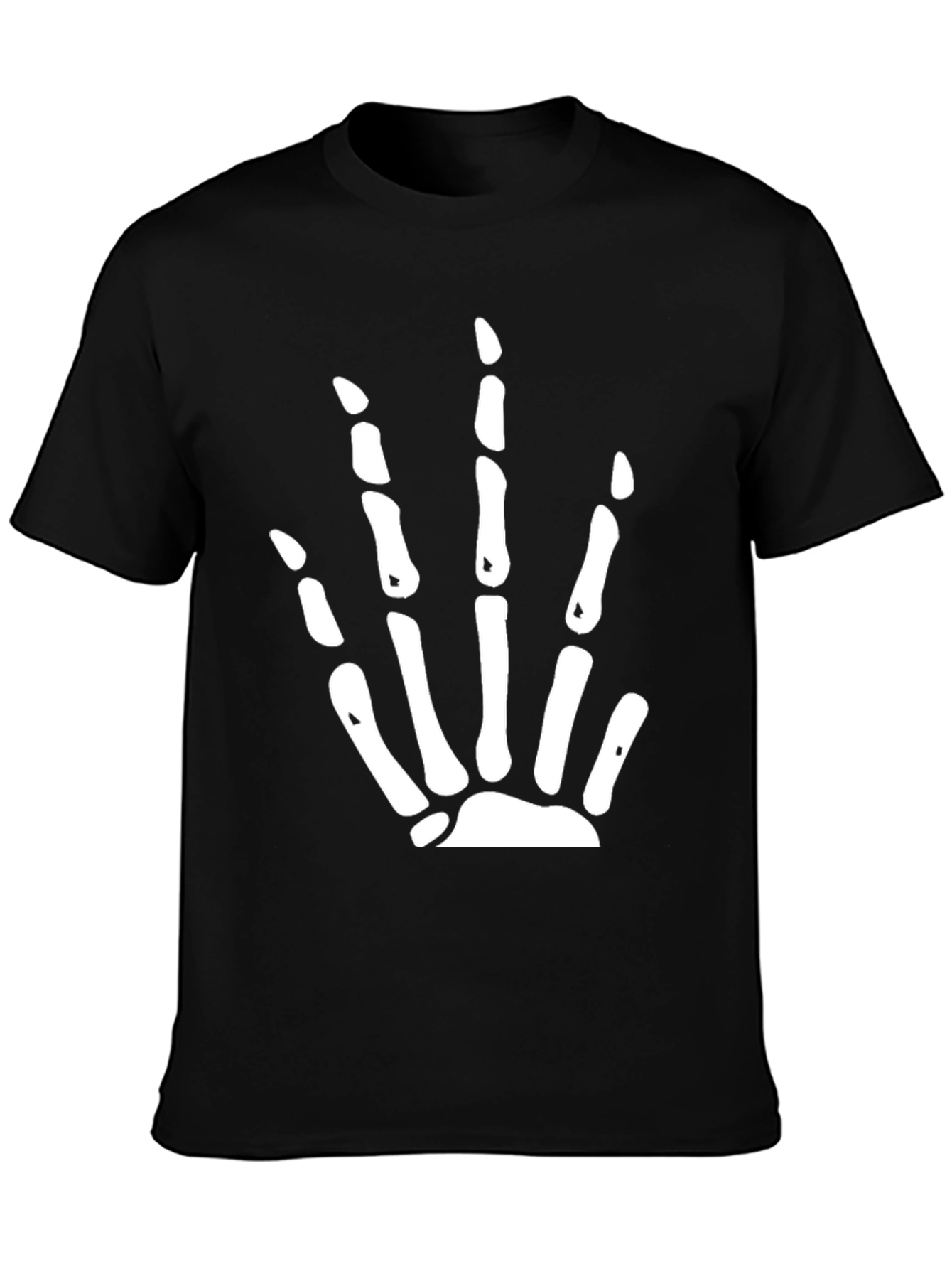 Black Skeleton Hand Graphic Black T-Shirt view 3