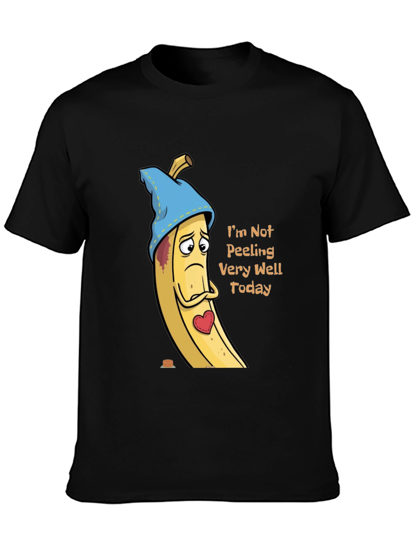 Black Sad Banana T-Shirt - Funny Graphic Tee view 3