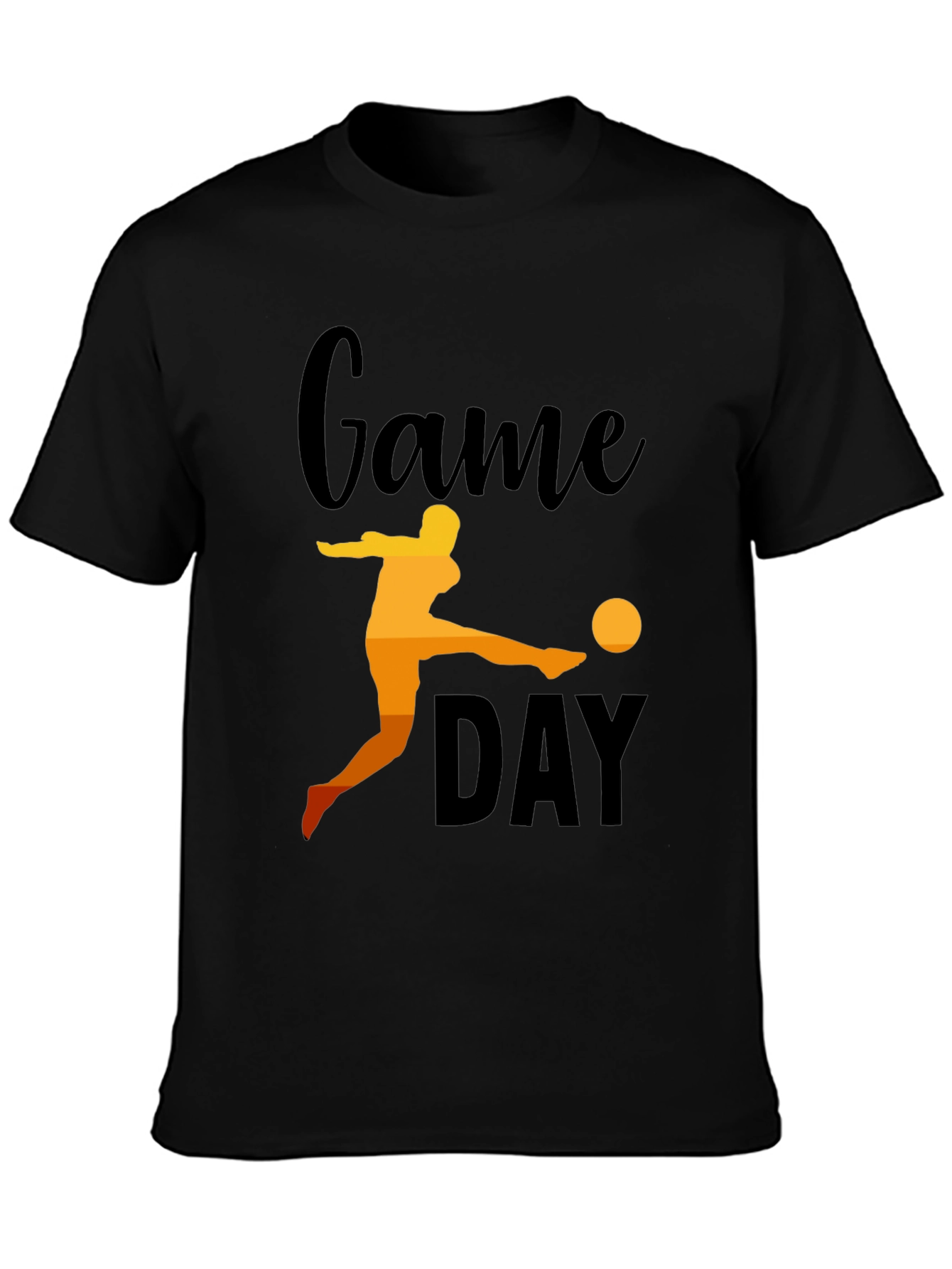 Black Game Day Soccer Graphic Tee - Black Cotton view 3