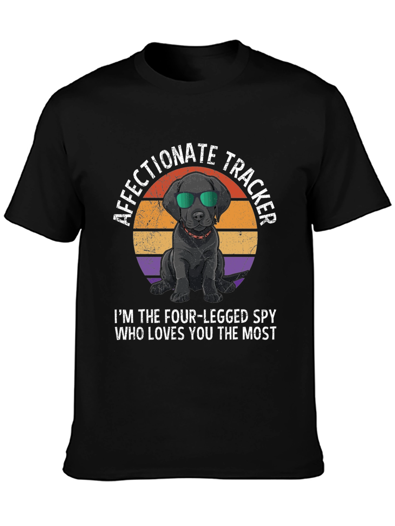 Black Affectionate Tracker Dog Graphic T-Shirt view 3