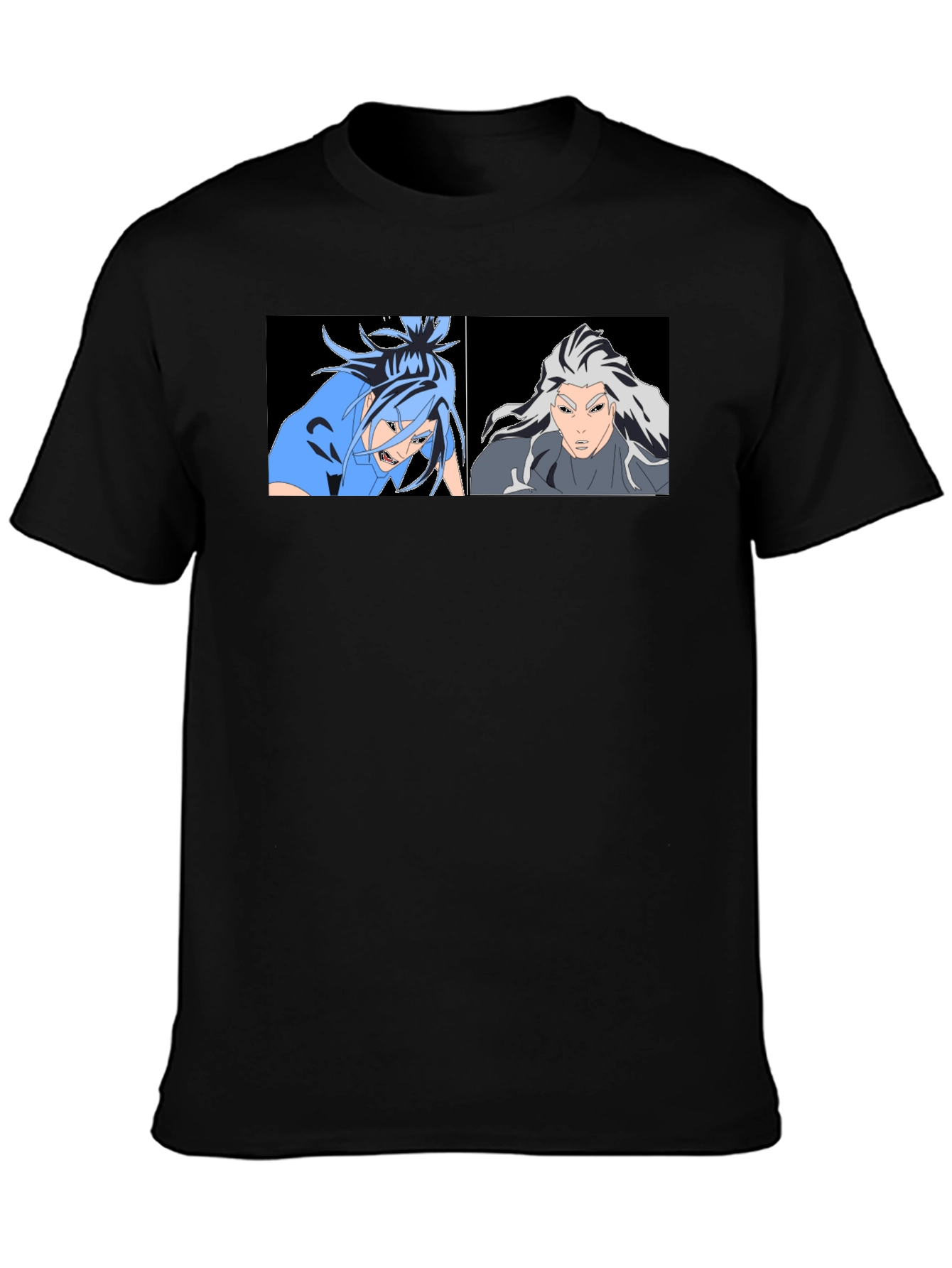 Black Anime Character Graphic Print Black T-Shirt view 3