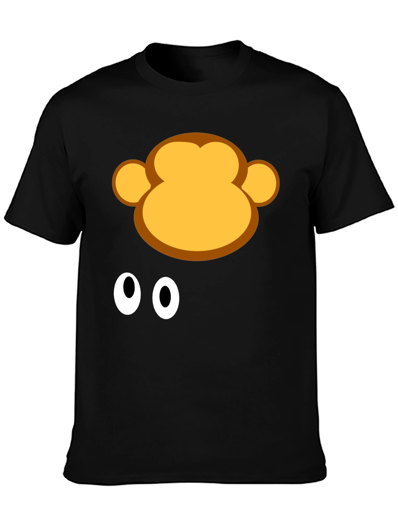 Black Monkey Face Graphic Tee - Fun Black T-Shirt view 3