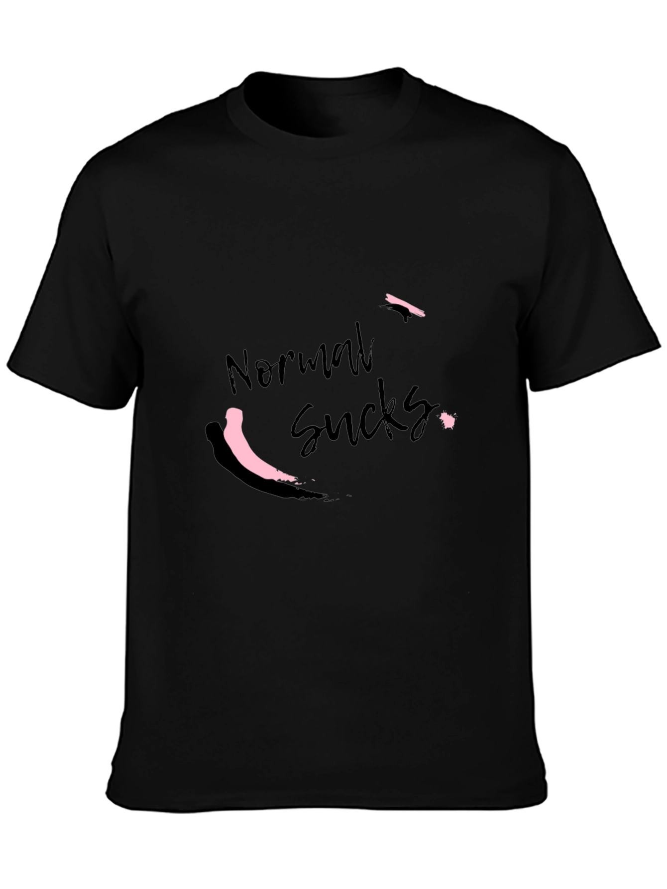 Black Normal Sucks Men's Black T-Shirt view 3