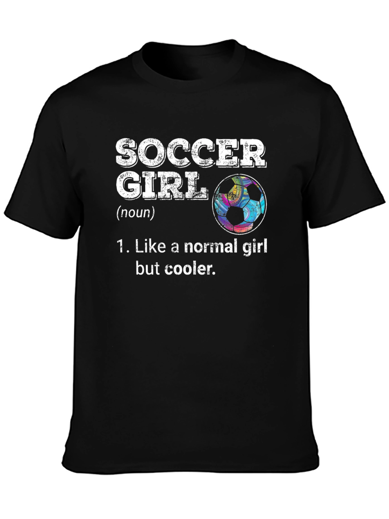 Black Soccer Girl Definition Graphic Tee - Cool & Comfortable view 3