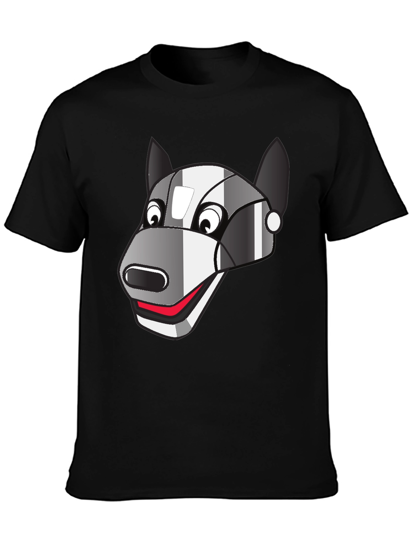 Black Robot Dog Graphic Tee - Black Cotton Blend view 3