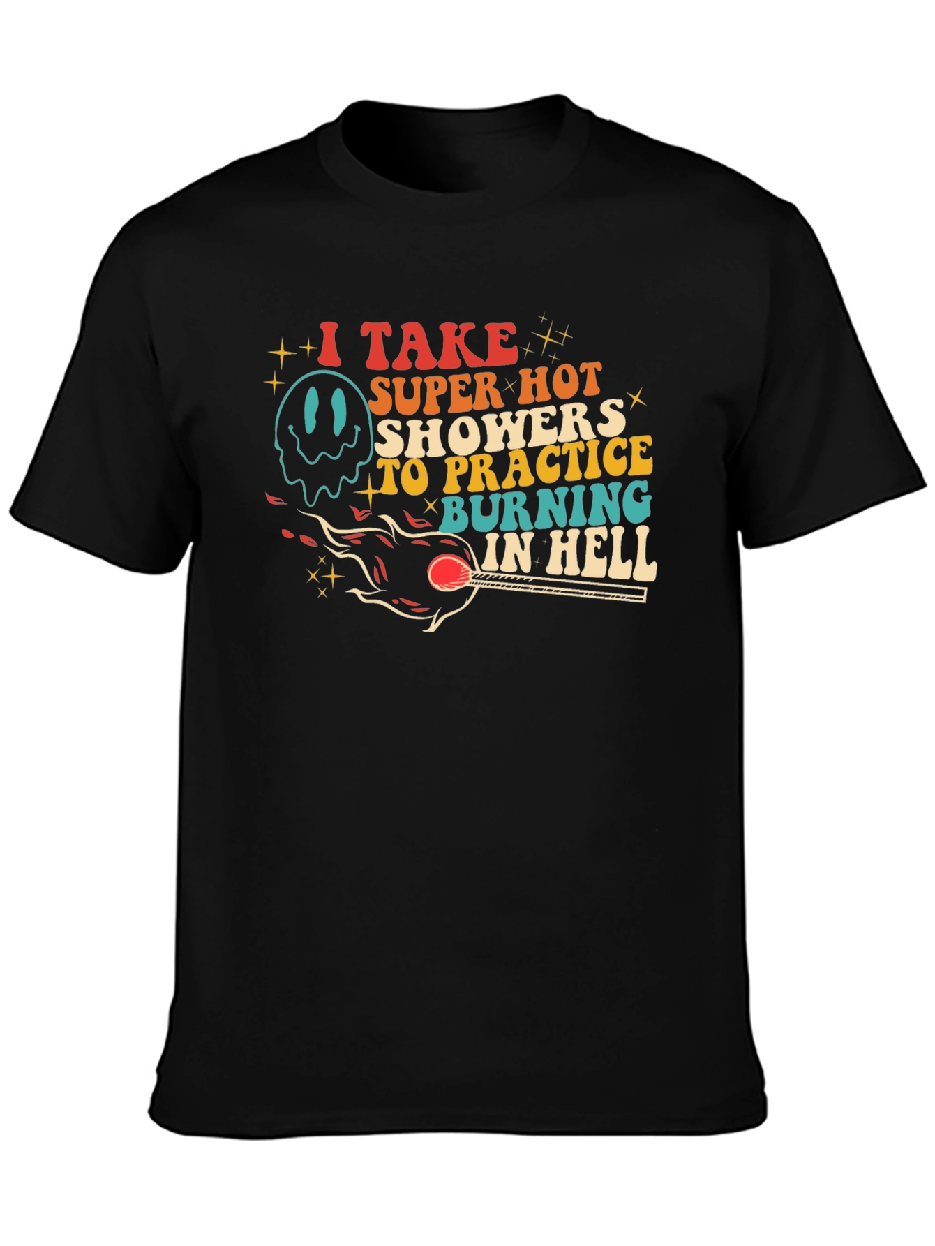 Black Burning in Hell Graphic Tee - Super Hot Showers view 3