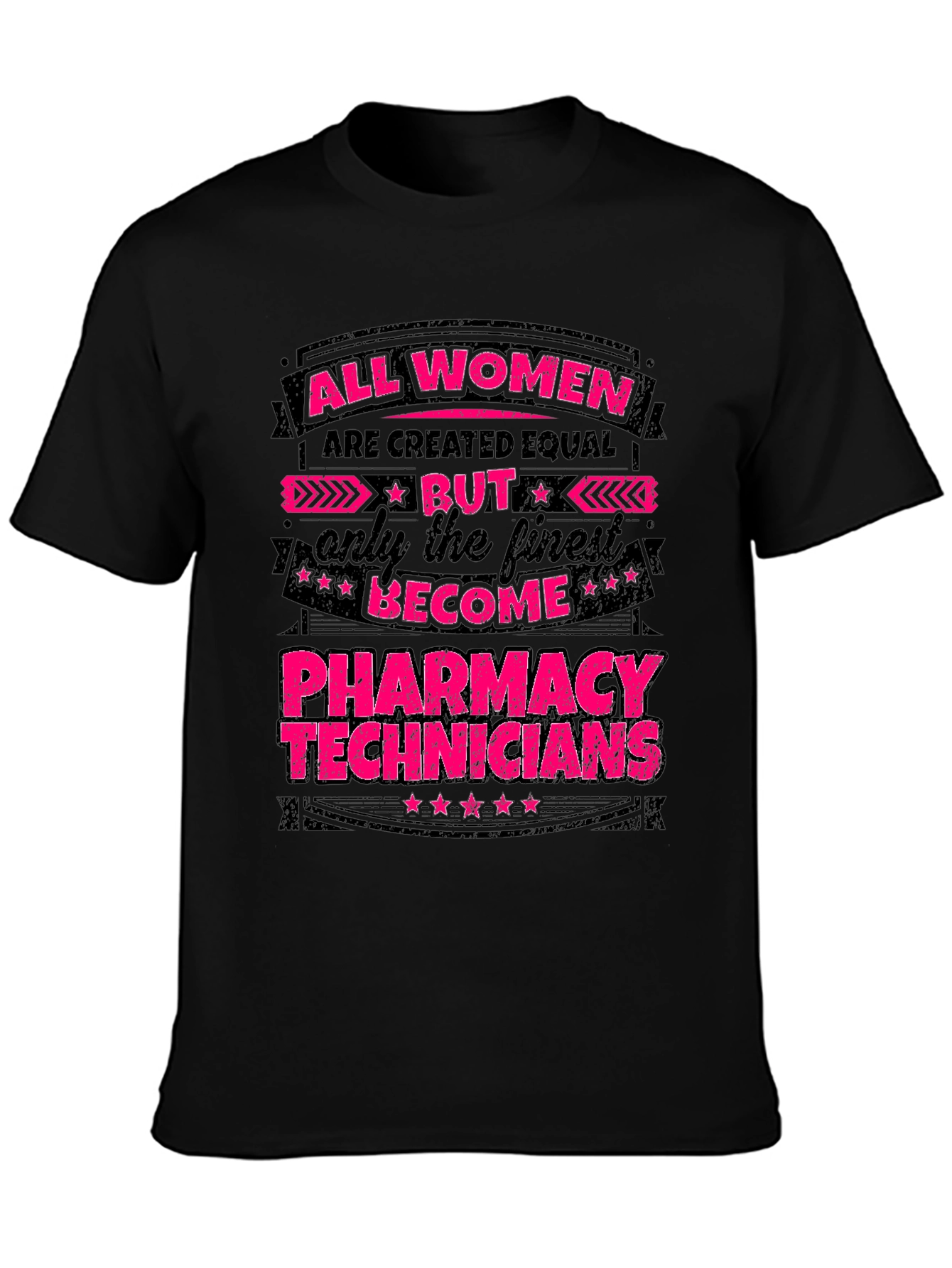 Black All Women Pharmacy Tech T-Shirt - Black Cotton Blend view 3