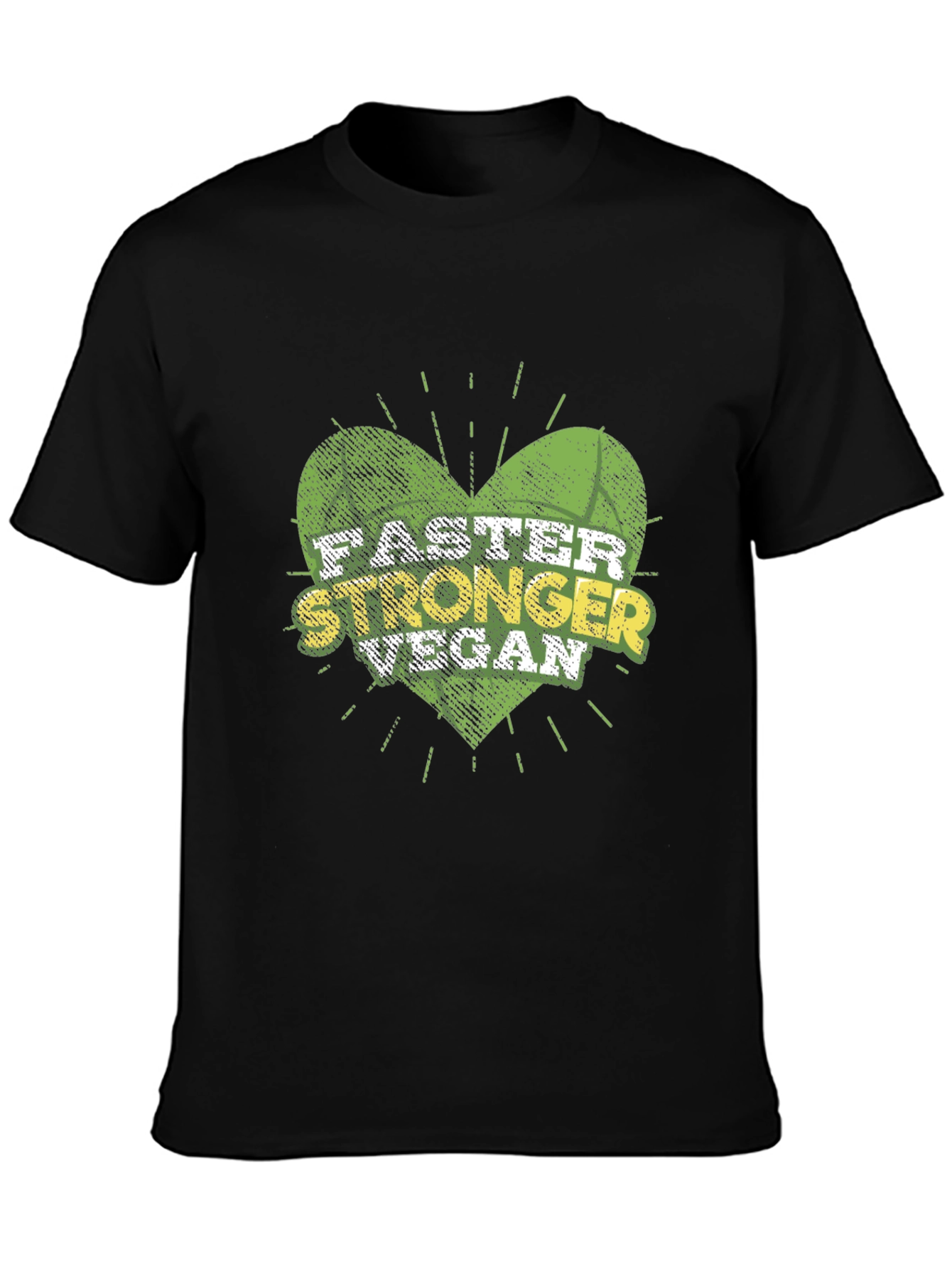 Black Faster Stronger Vegan T-Shirt view 3