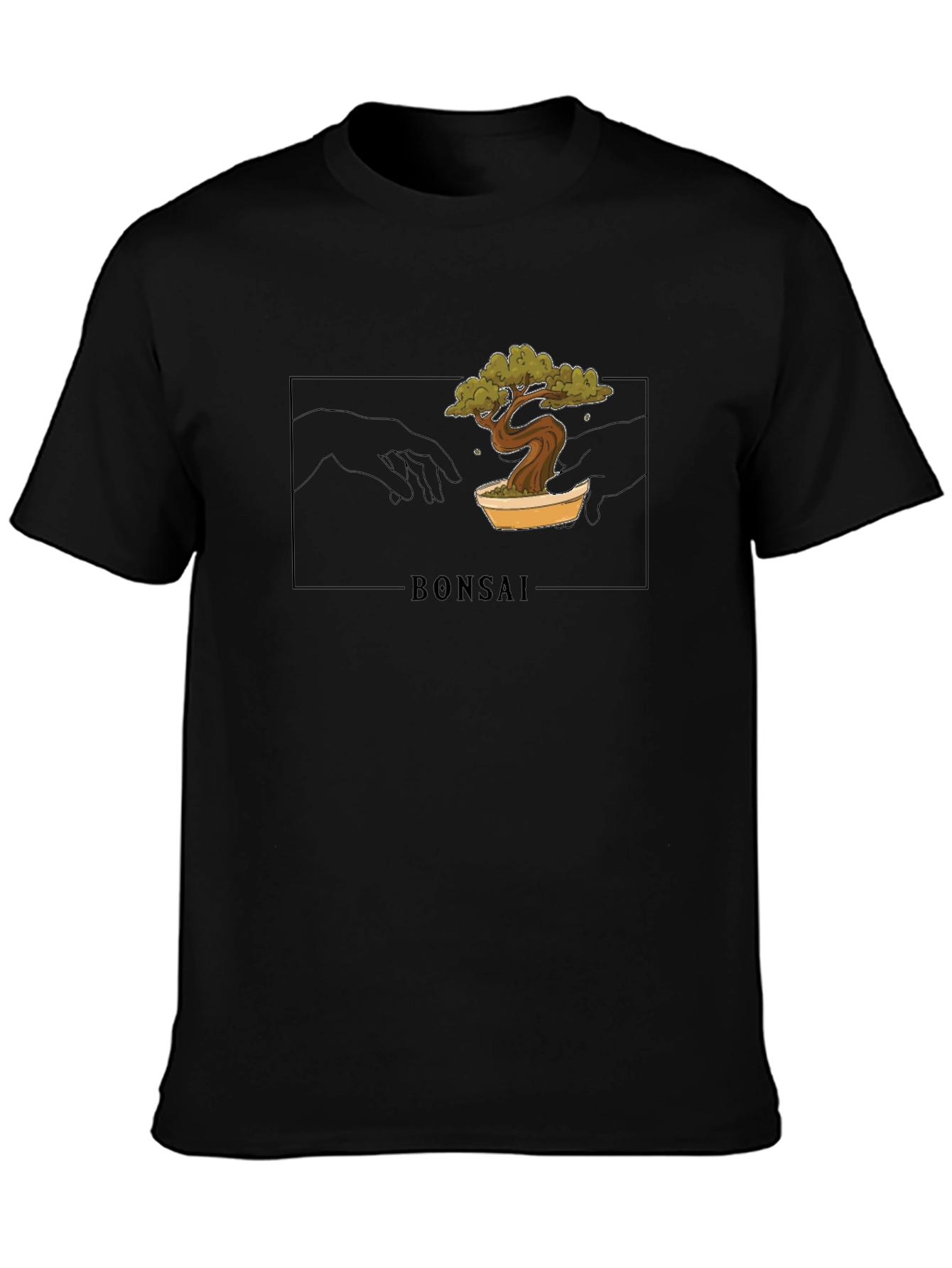 Black Bonsai Creation Graphic Tee - Black Unisex T-Shirt view 3