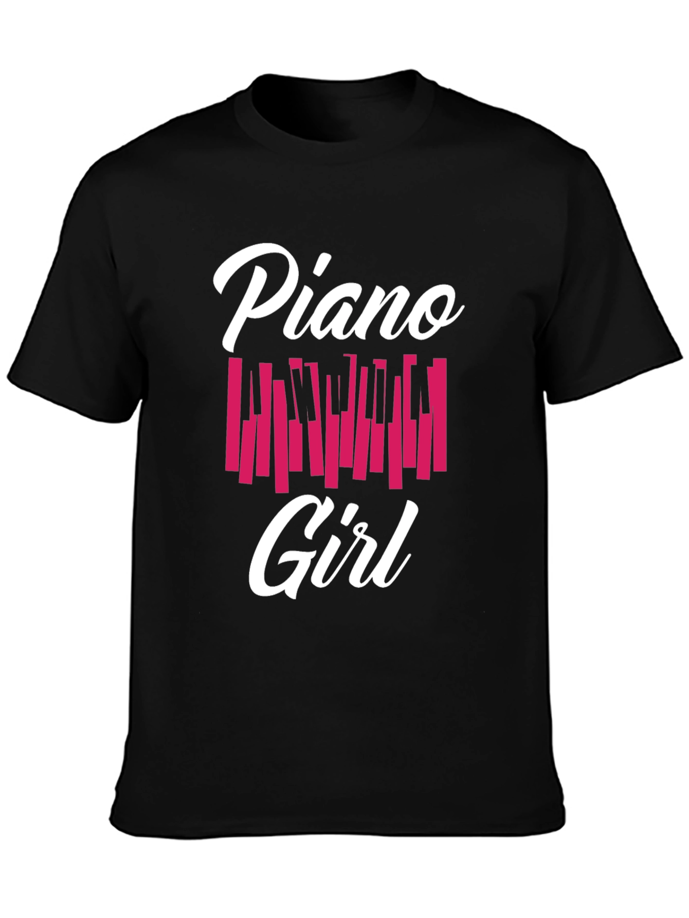 Black Piano Girl Graphic Tee - Musician Fashion view 3