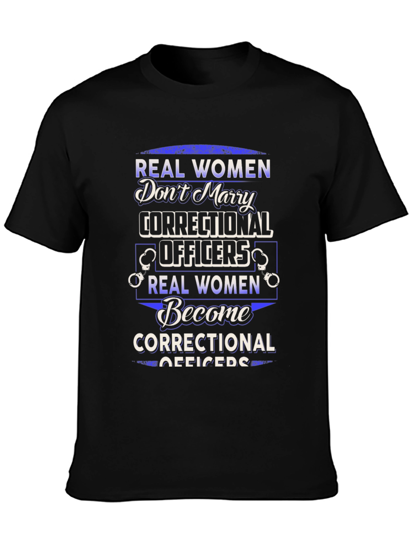 Black Real Women Correctional Officer Graphic T-Shirt view 3