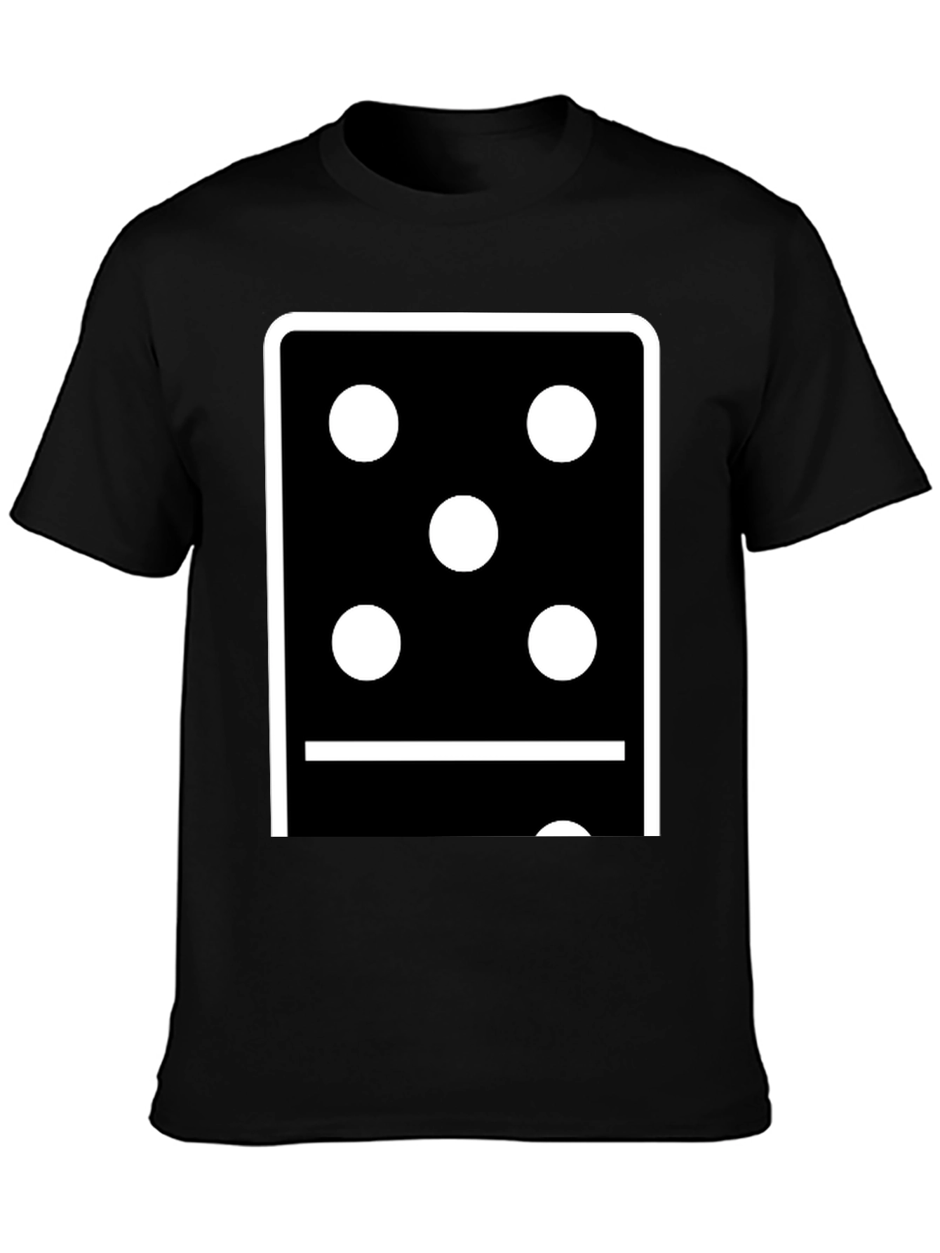 Black Domino Five-One T-Shirt - Black Cotton Graphic Tee view 3