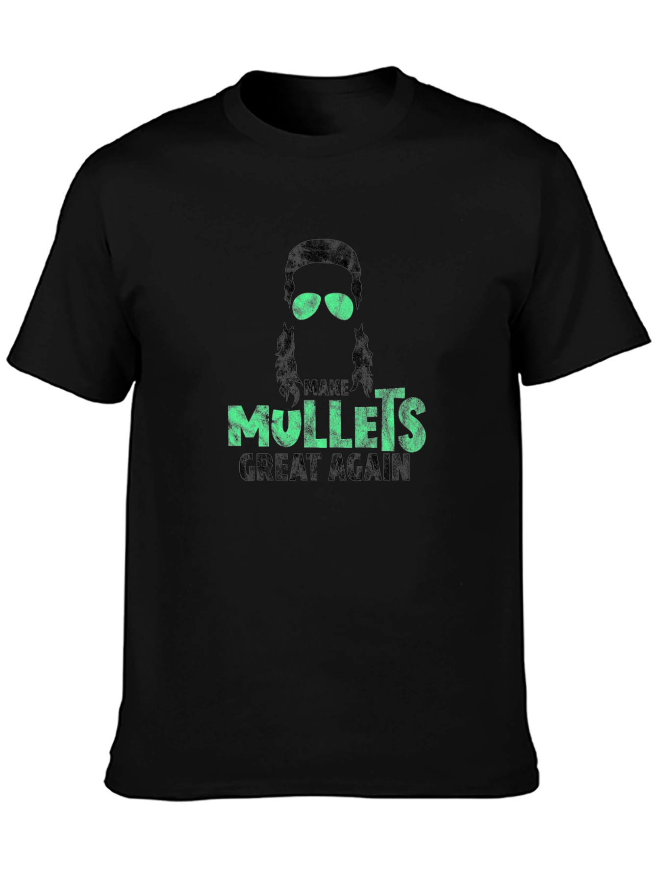 Black Make Mullets Great Again Graphic Tee view 3