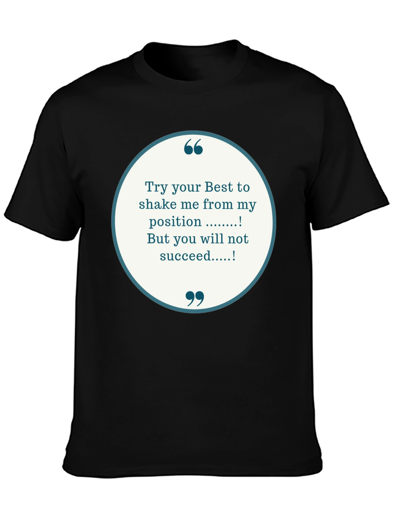 Black Motivational T-Shirt - Try Your Best view 3