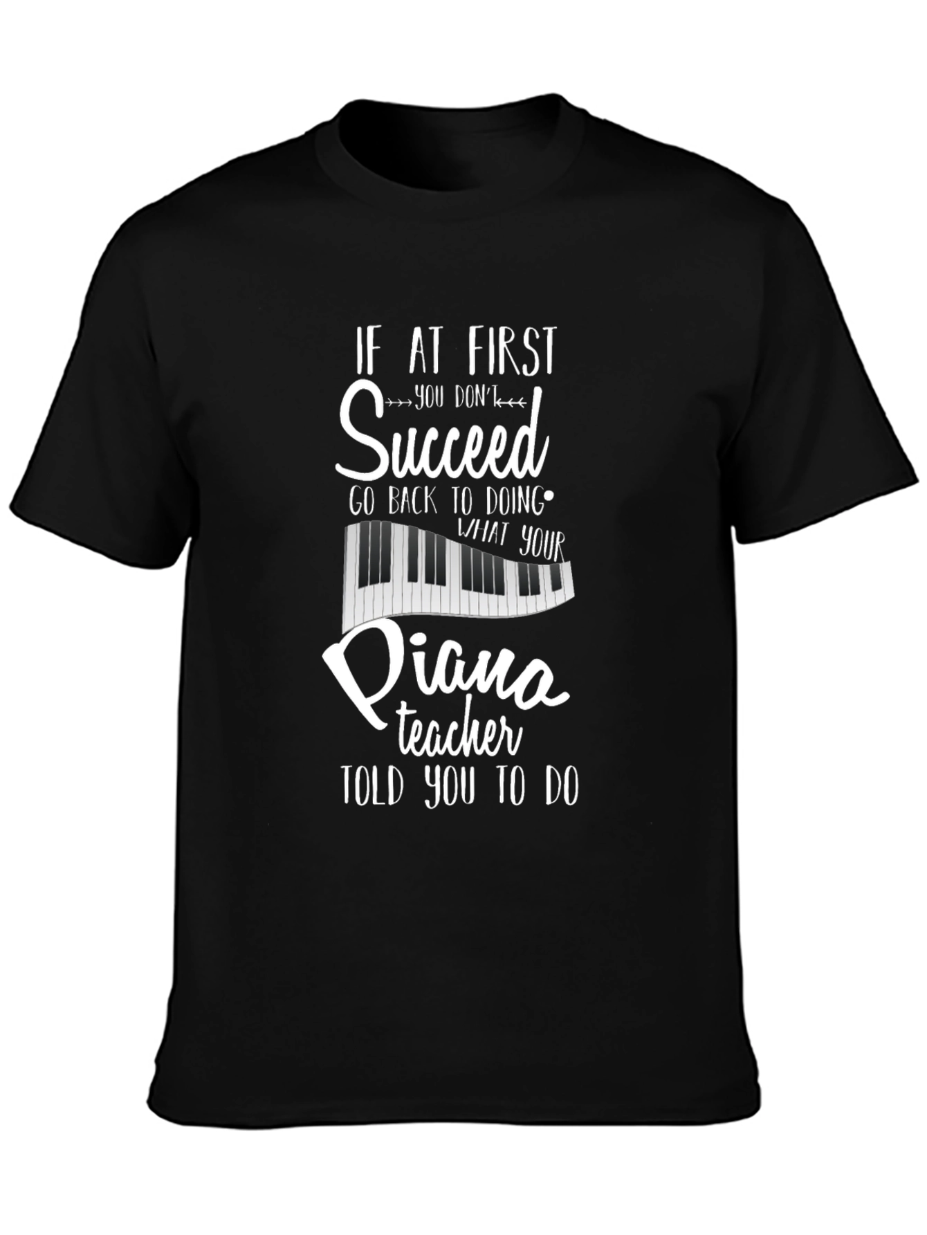 Black Piano Teacher Graphic T-Shirt - Music Lover Tee view 3