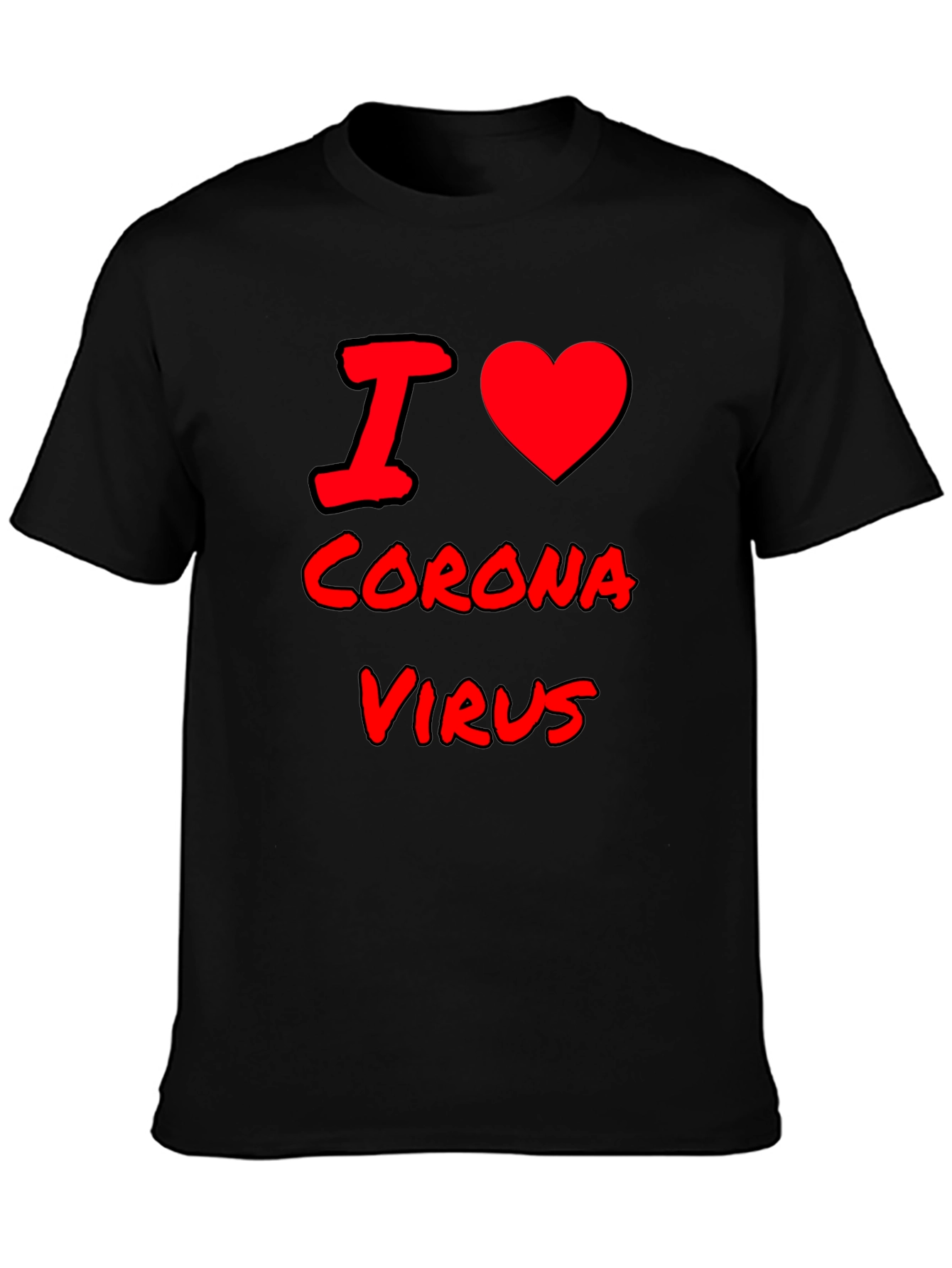 Black I Love Coronavirus Graphic Tee - Black view 3
