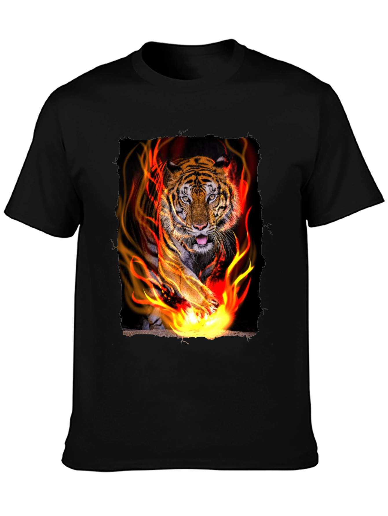 Black Tiger Graphic Tee - Men's Black T-Shirt view 3