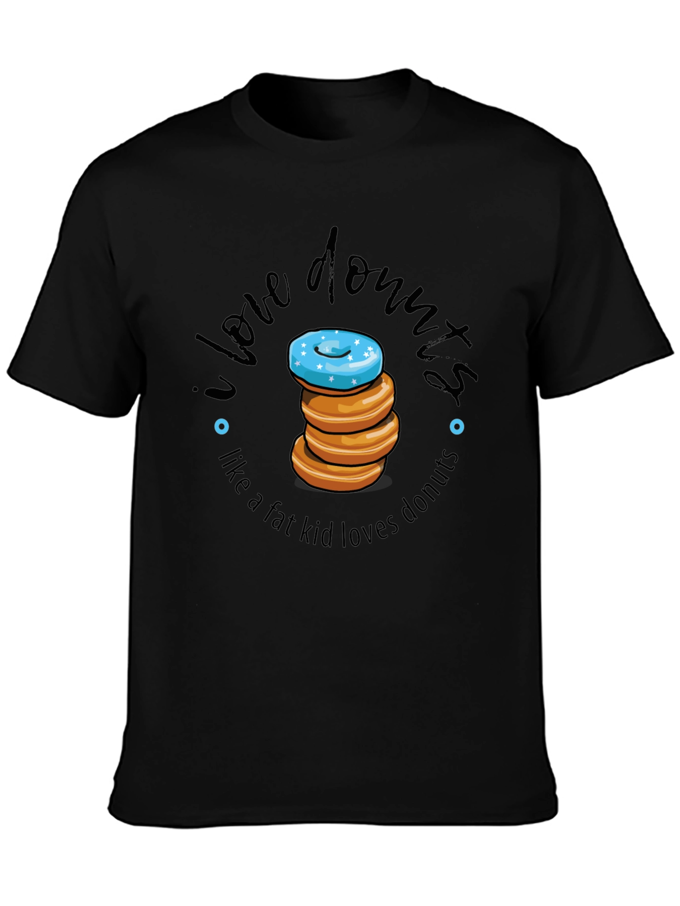 Black I Love Donuts T-Shirt view 3