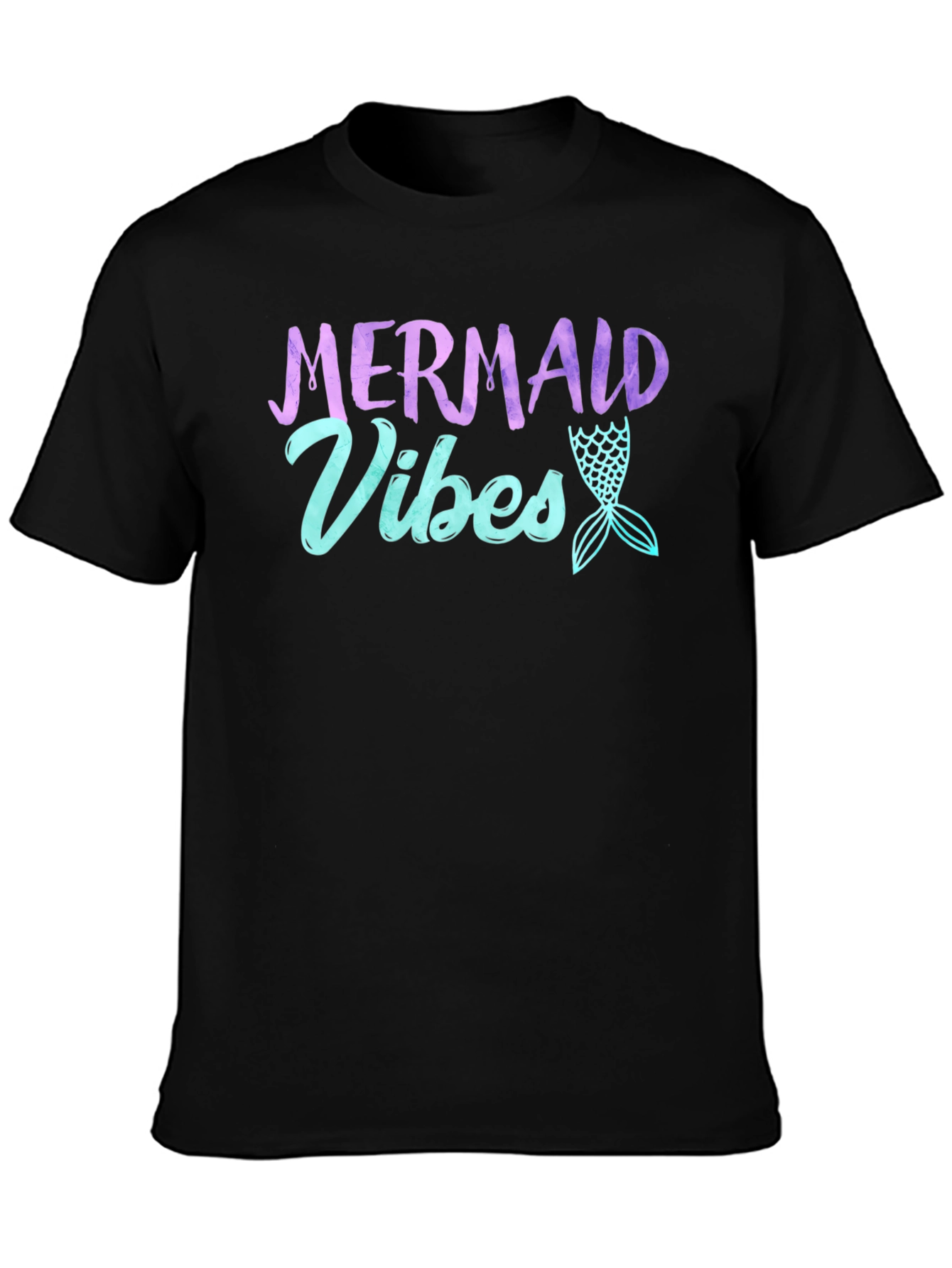 Black Mermaid Vibes T-Shirt - Black Graphic Tee view 3