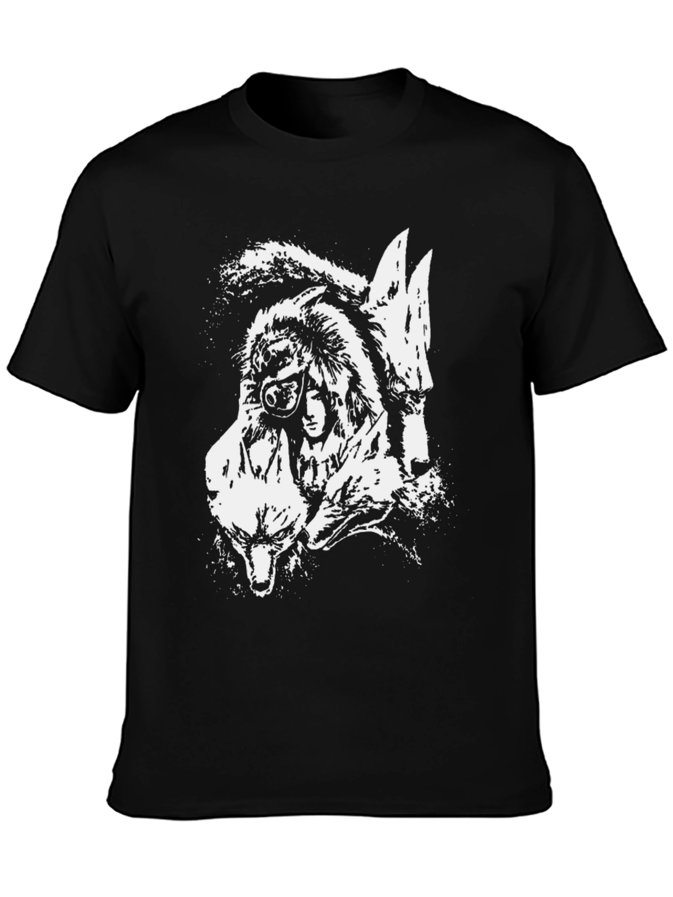 Black Wolfpack Graphic Print Black T-Shirt view 3