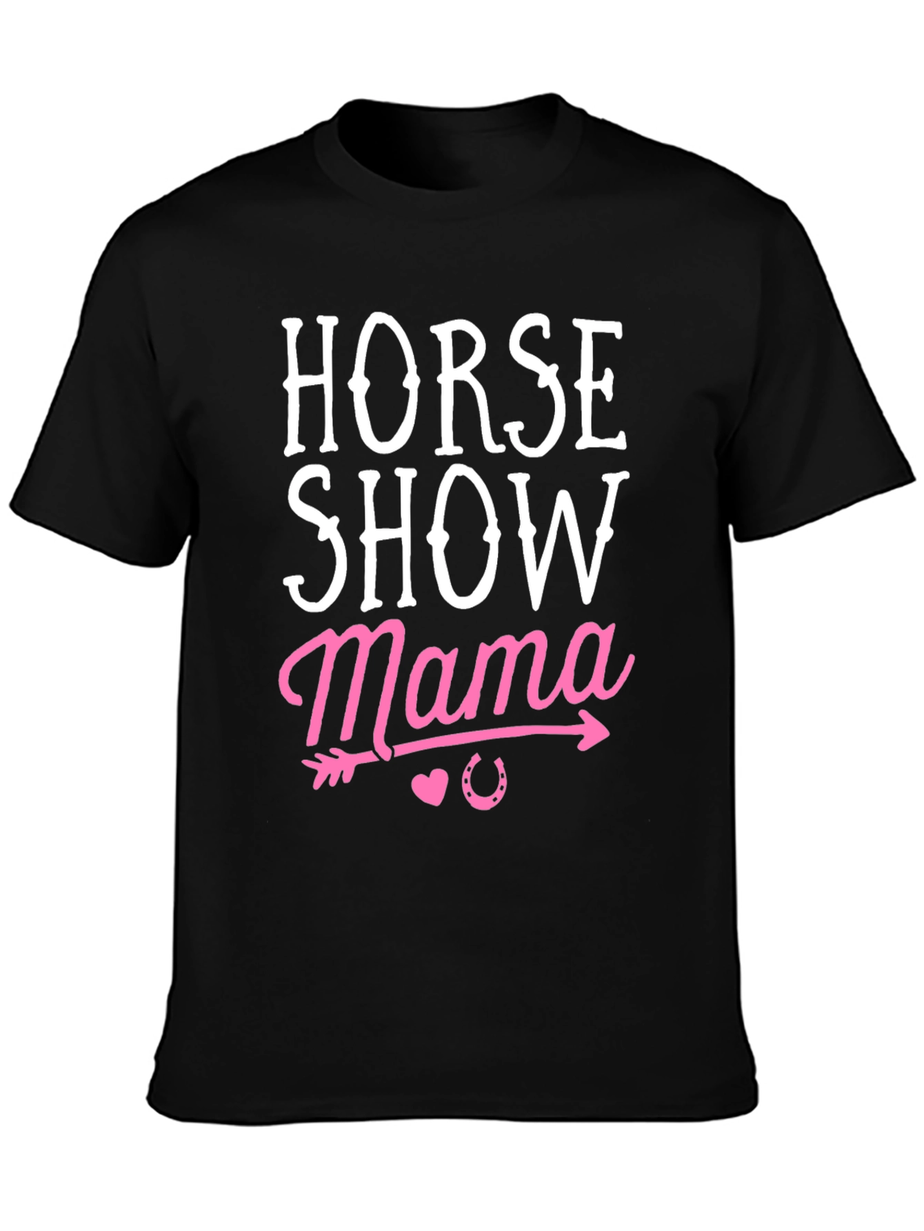 Black Horse Show Mama Tee - Equestrian Mom Gift view 3