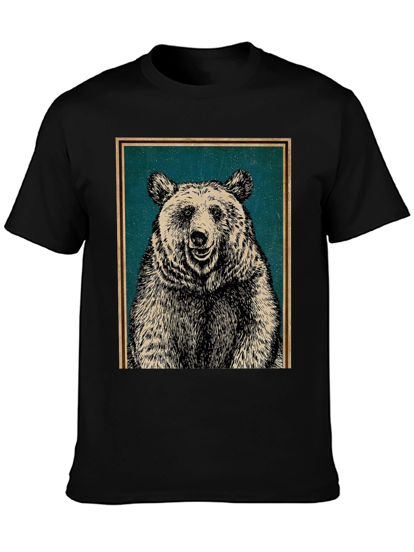 Black Bear Graphic Print Crew Neck T-Shirt view 3