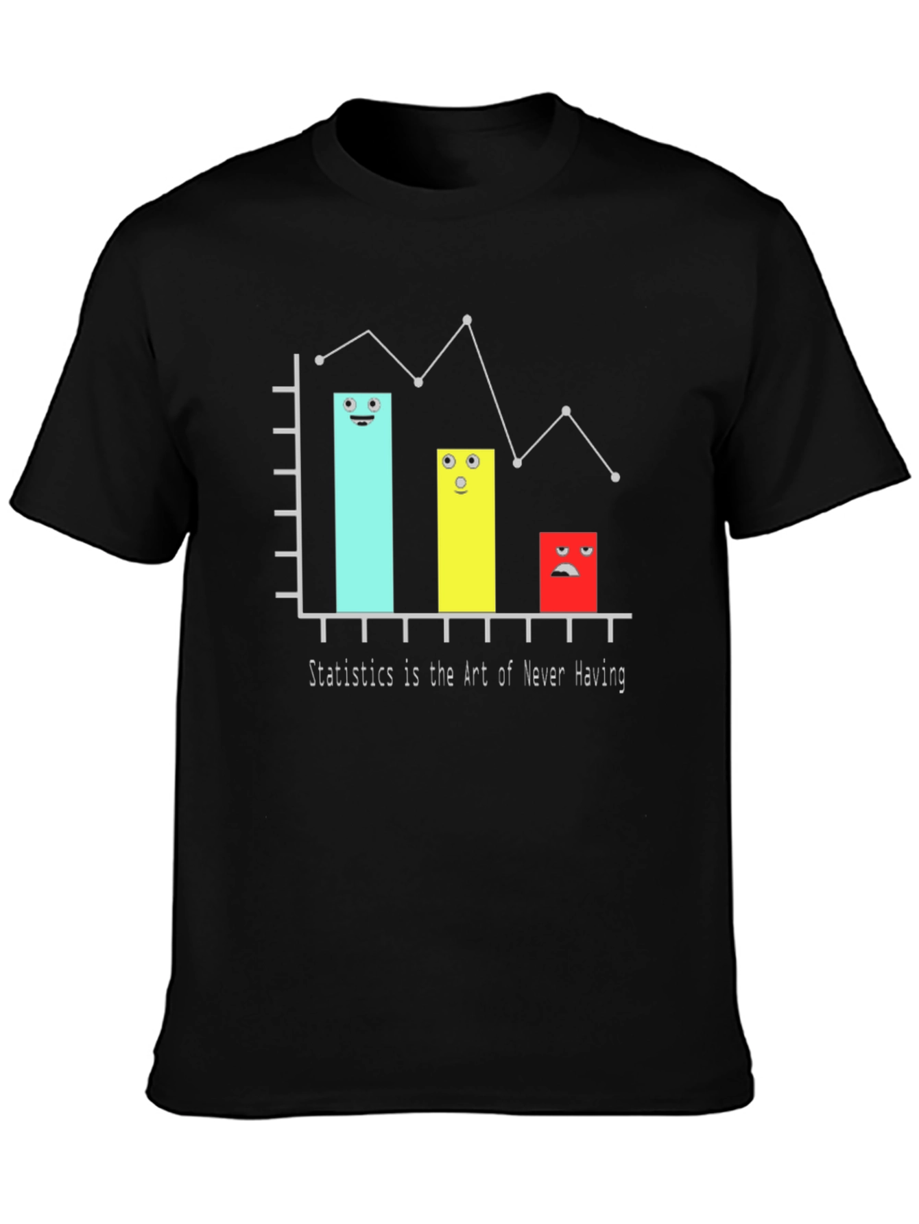 Black Statistics Humor Graphic Tee view 3