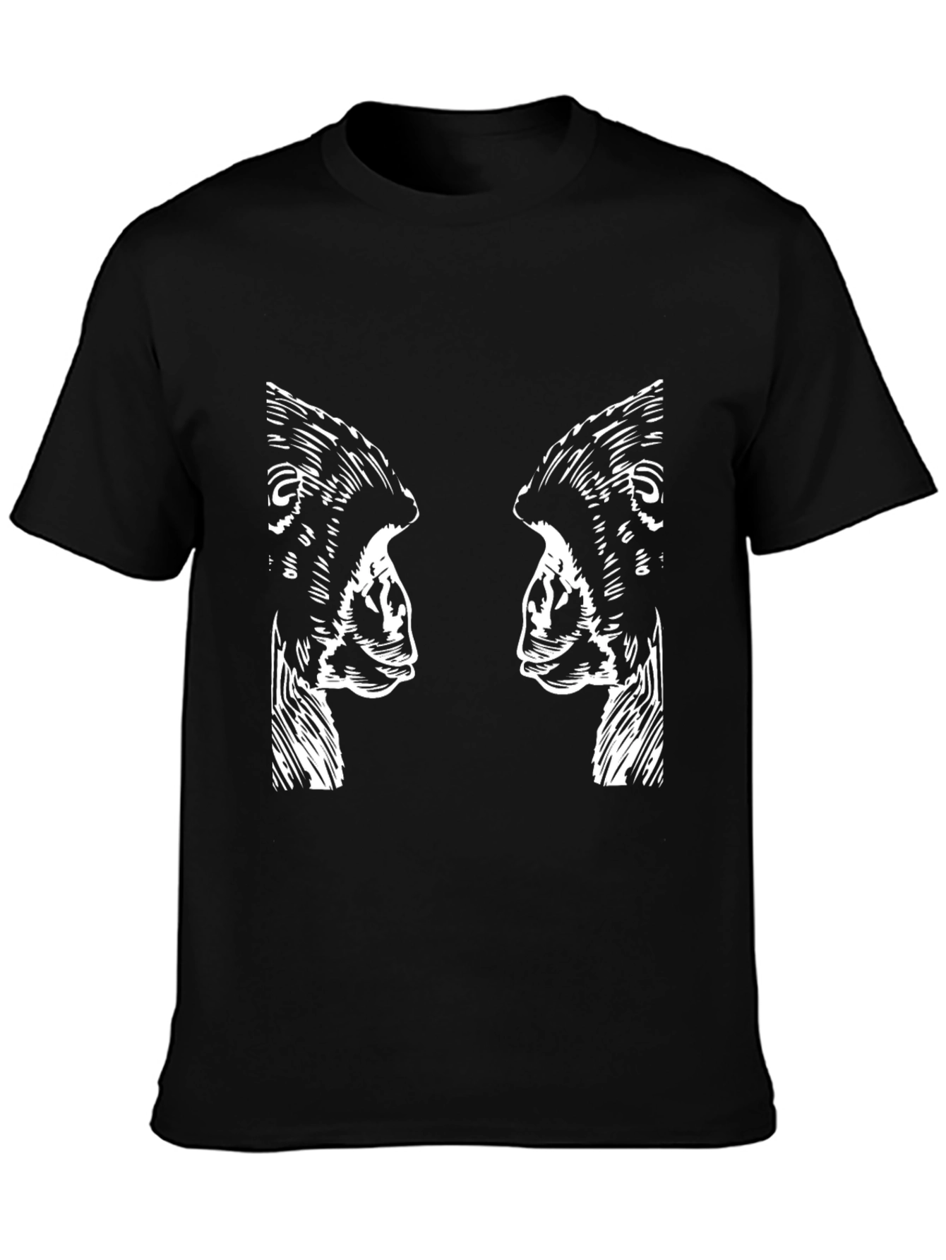 Black Abstract Gorilla Print Black Graphic Tee view 3