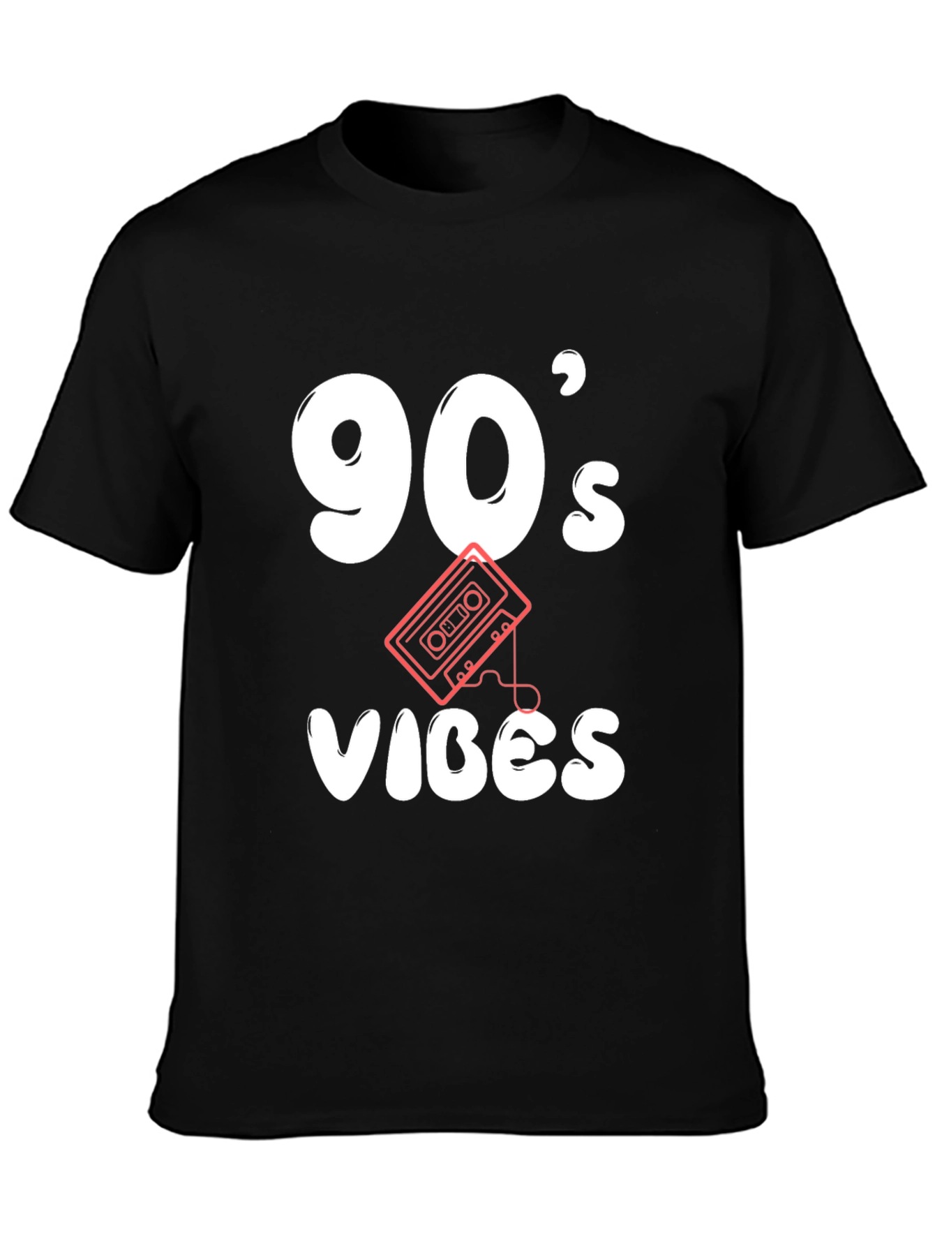 Black 90's Vibes Black Graphic Tee view 3
