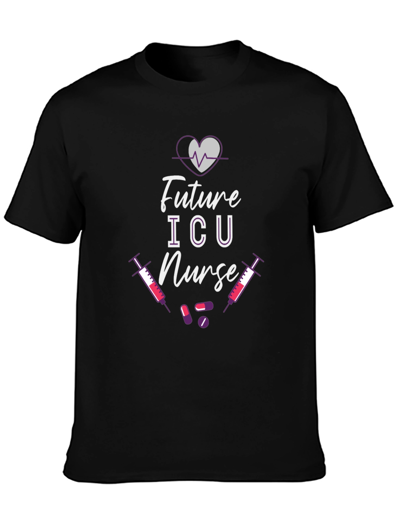 Black Future ICU Nurse T-Shirt view 3