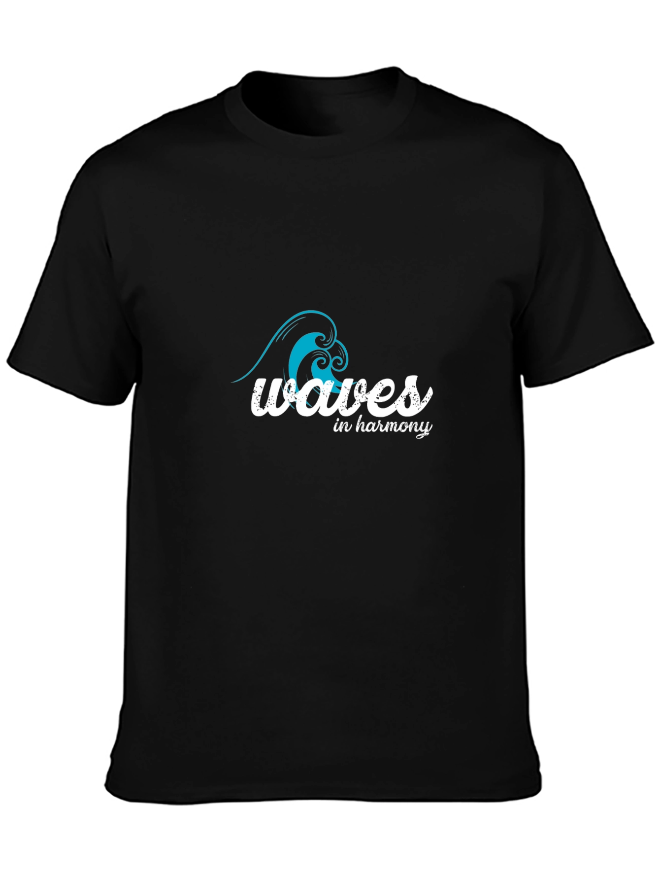 Black Waves In Harmony Graphic T-Shirt view 3