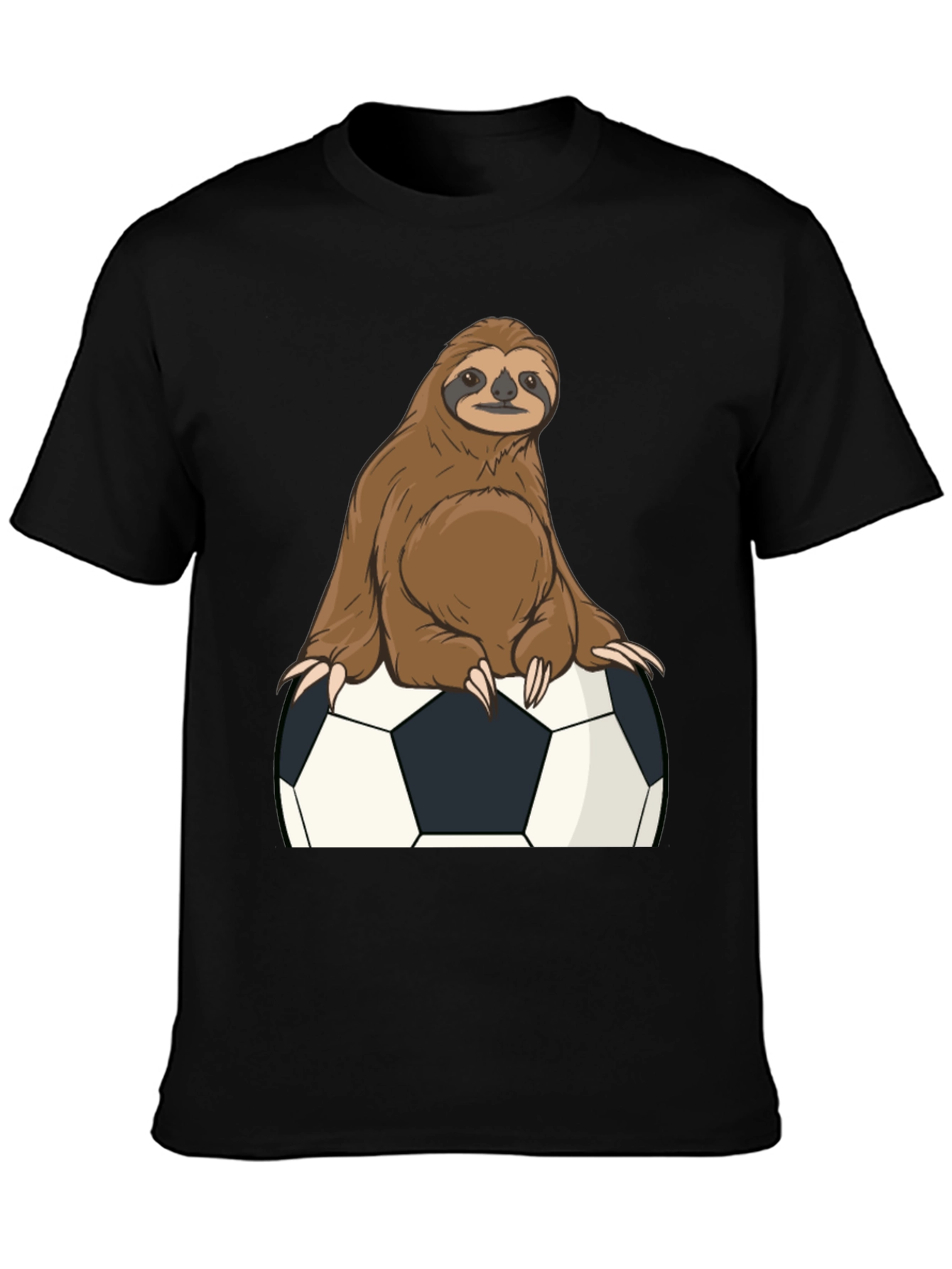 Black Sloth Soccer T-Shirt - Funny Graphic Tee view 3