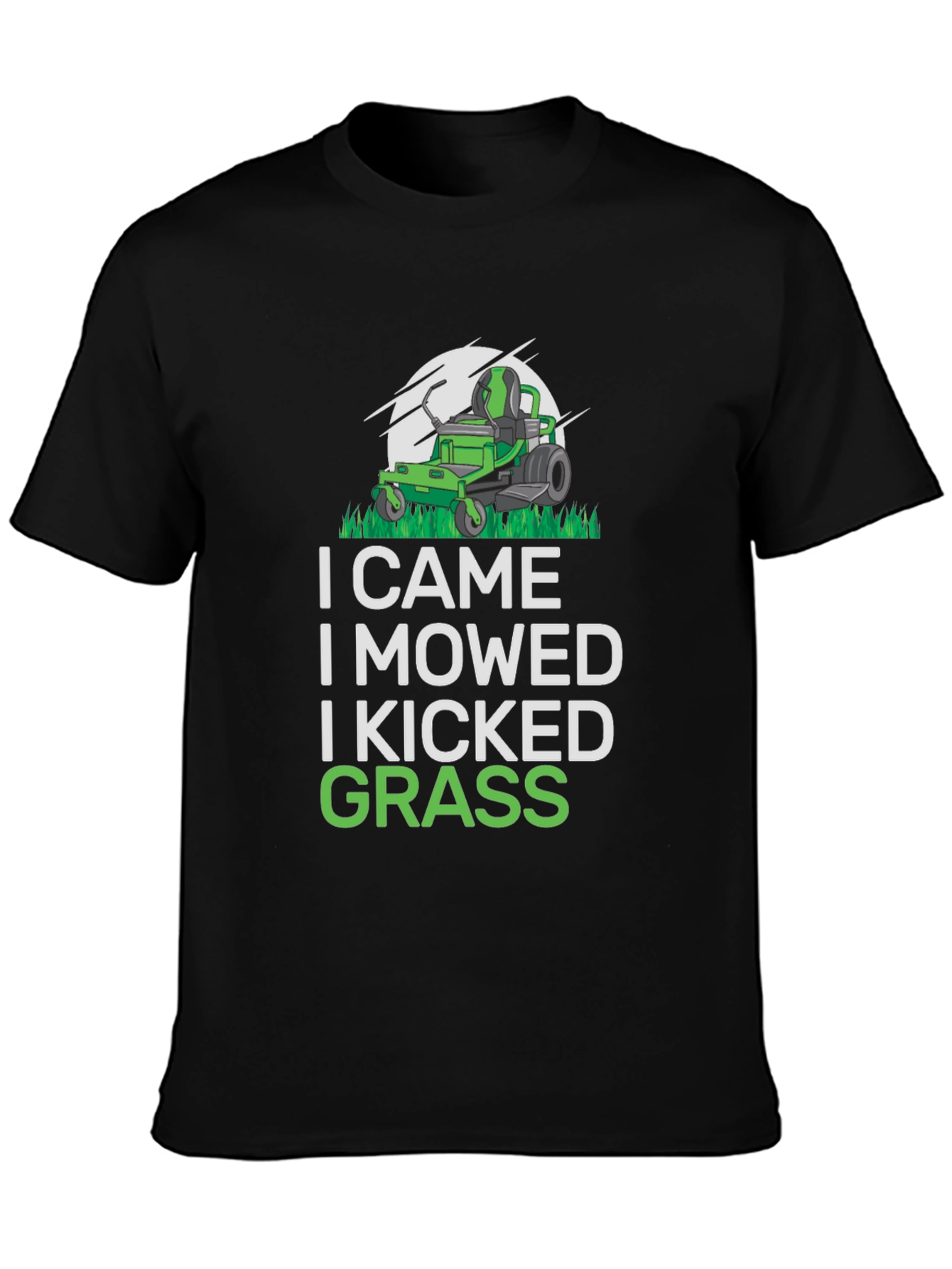 Black I Came I Mowed T-Shirt, Funny Lawn Mowing Shirt view 3