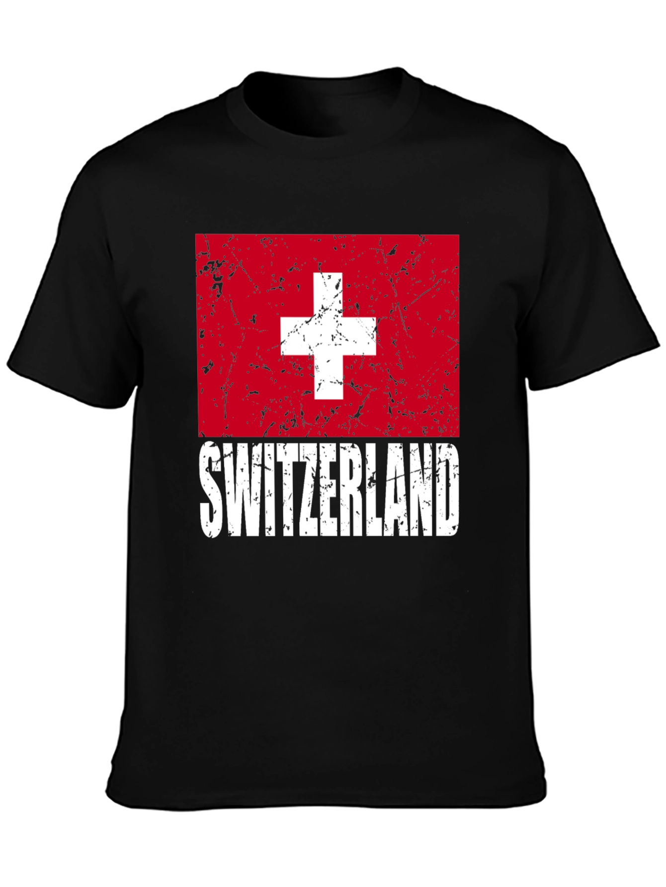 Switzerland Flag Graphic T-Shirt - Black - 3