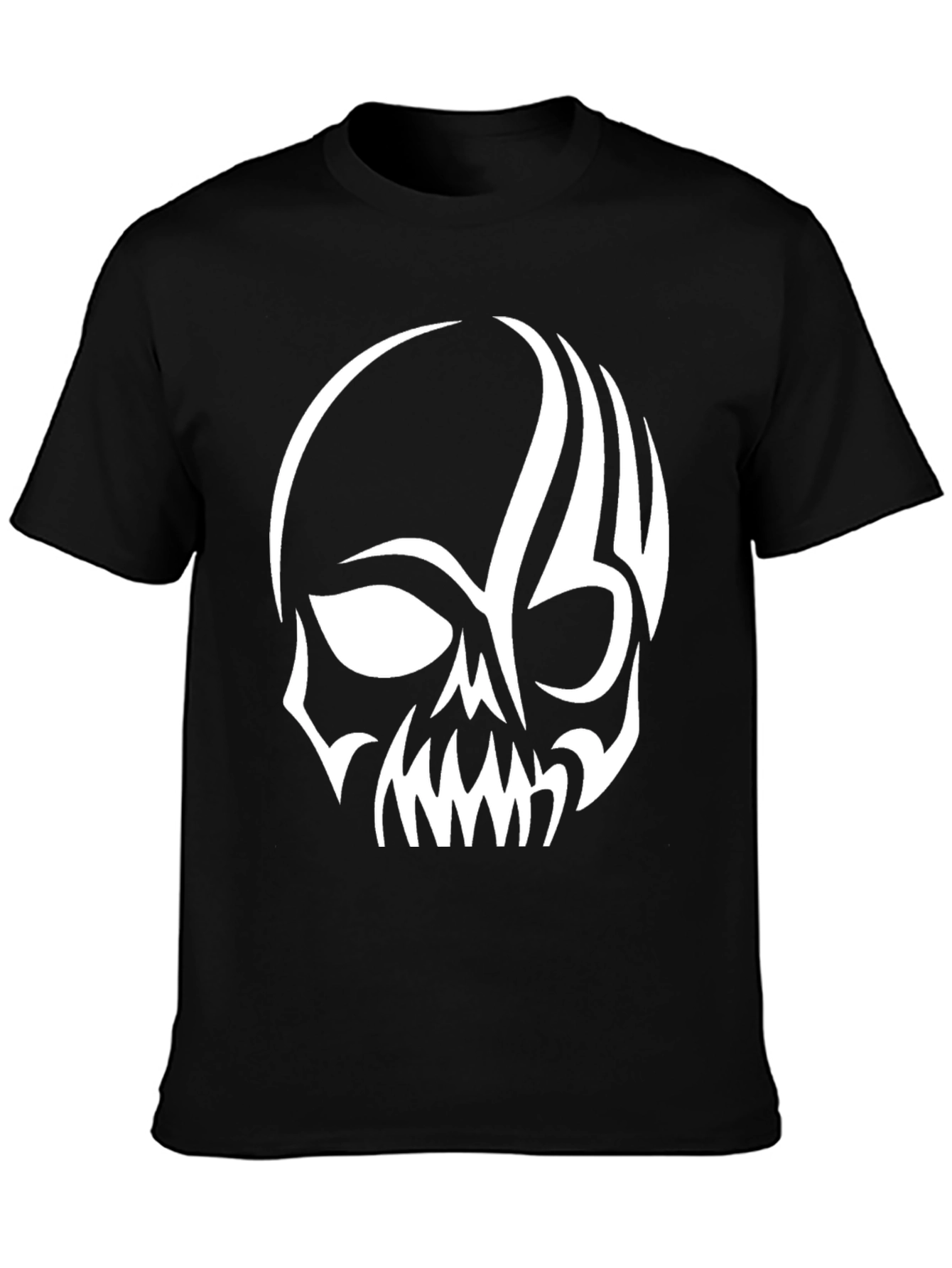 Black Skull Graphic Tee - Men's Black T-Shirt view 3