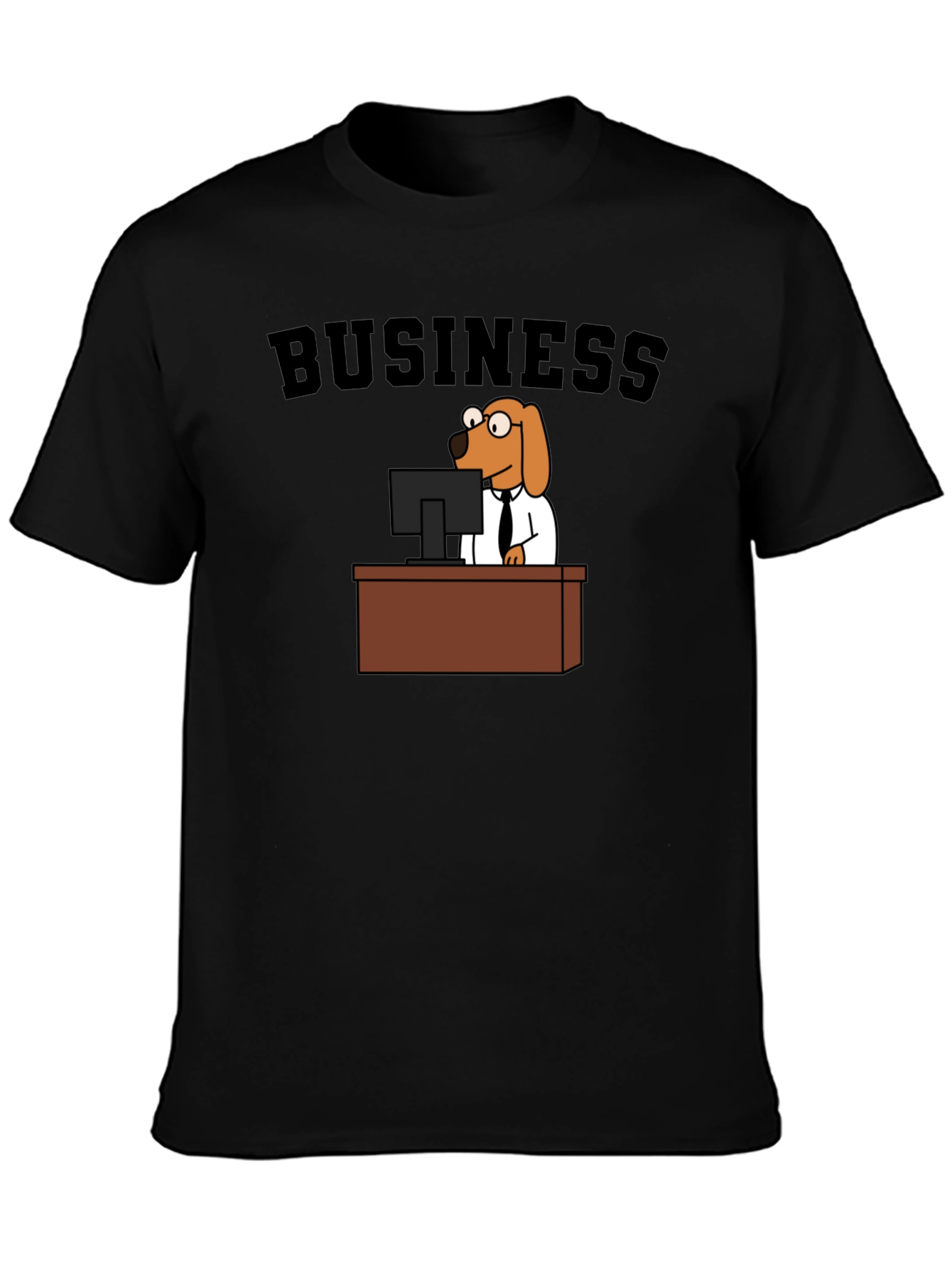 Black Business Dog Black T-Shirt view 3