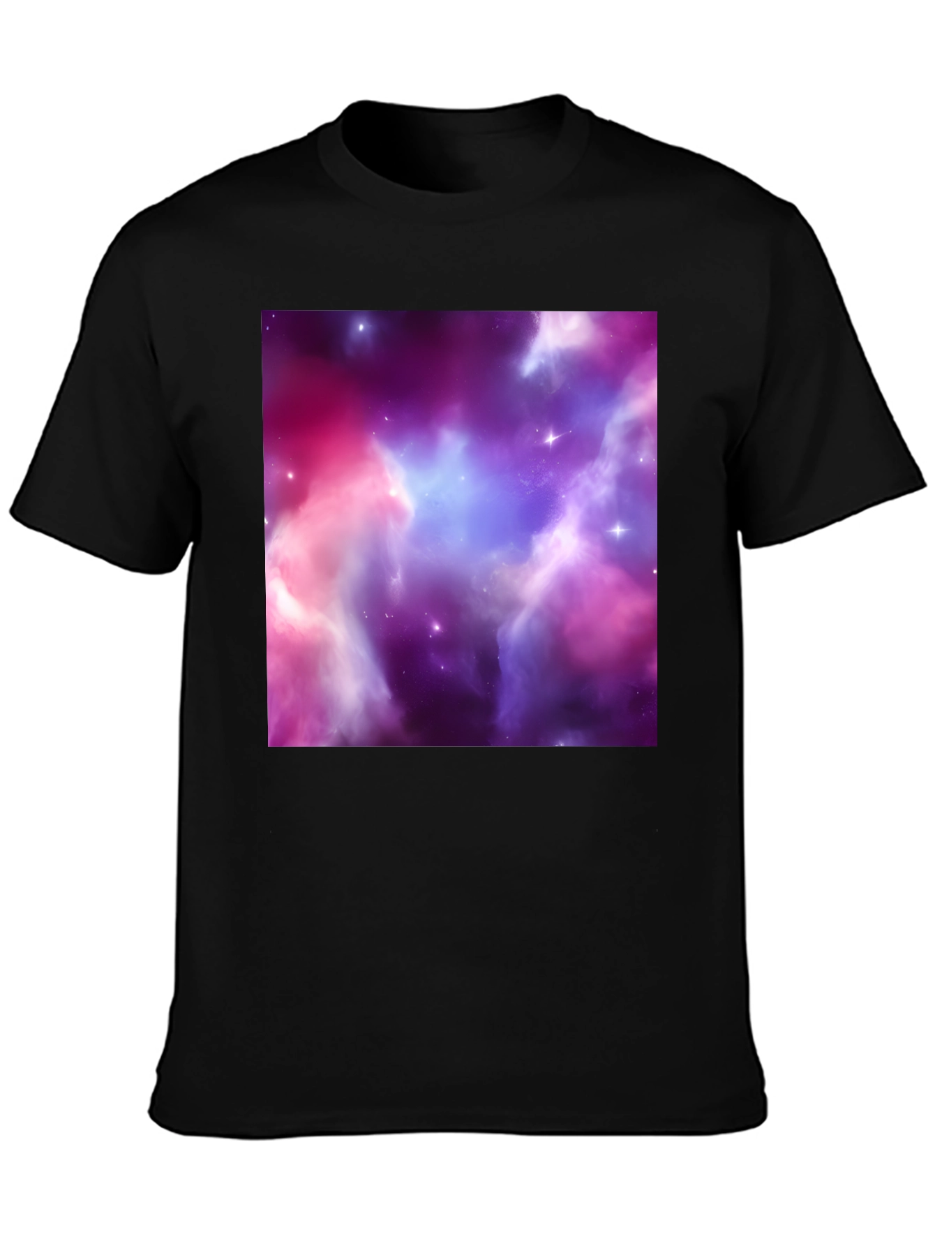 Black Nebula Print Tee - Black Short Sleeve Men's T-Shirt view 3