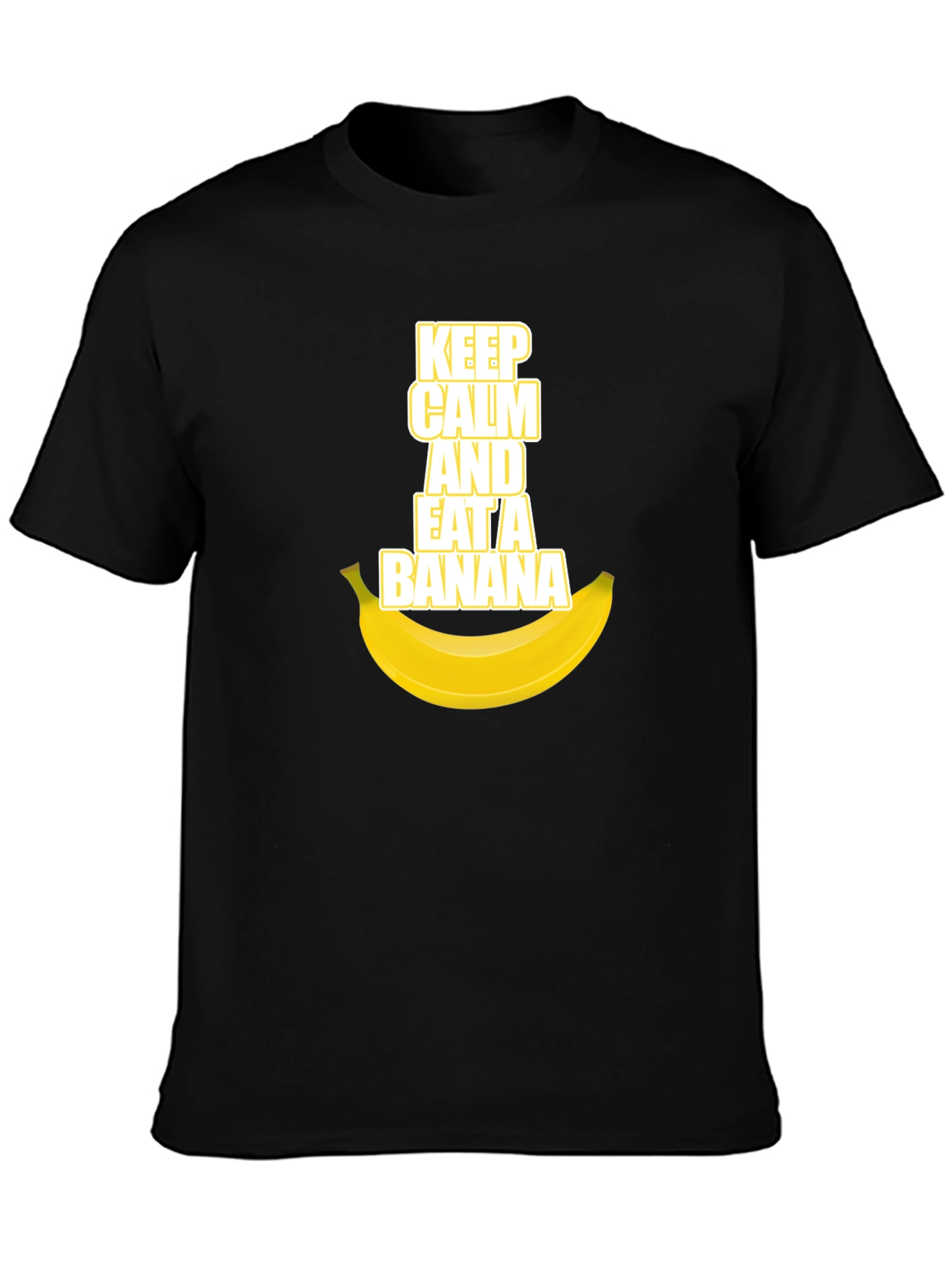 Black Keep Calm and Eat a Banana Graphic Tee view 3