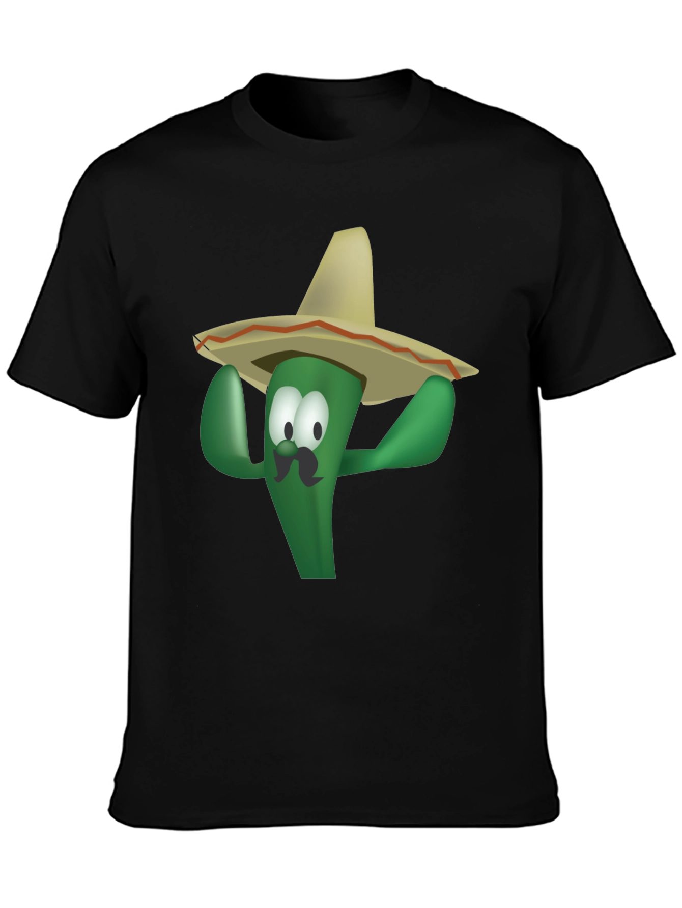 Black Funny Cactus Sombrero T-Shirt - Viva Mexico! view 3