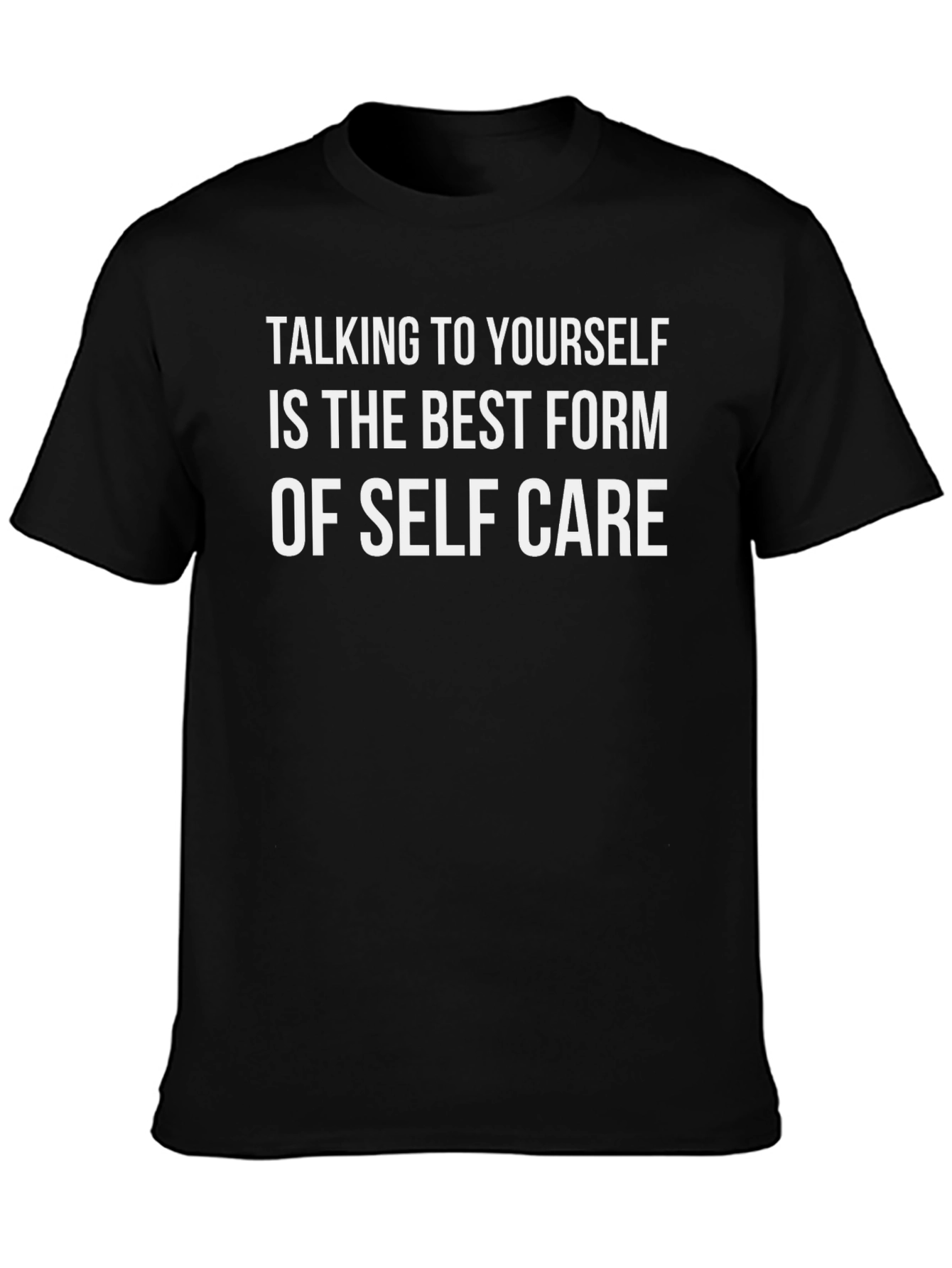 Black Self Care T-Shirt - Talk to Yourself view 3