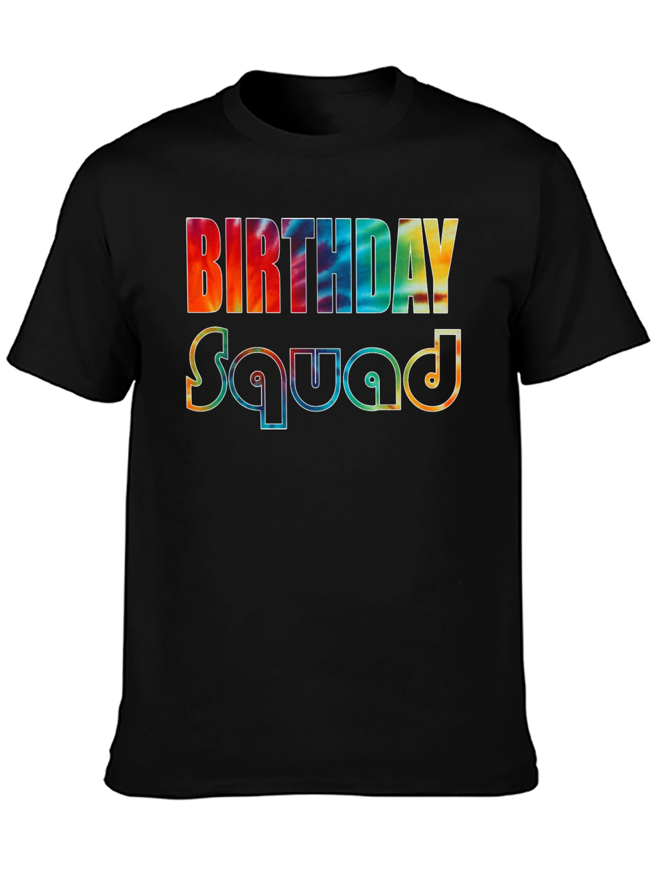 Black Birthday Squad Tie-Dye Graphic Tee view 3