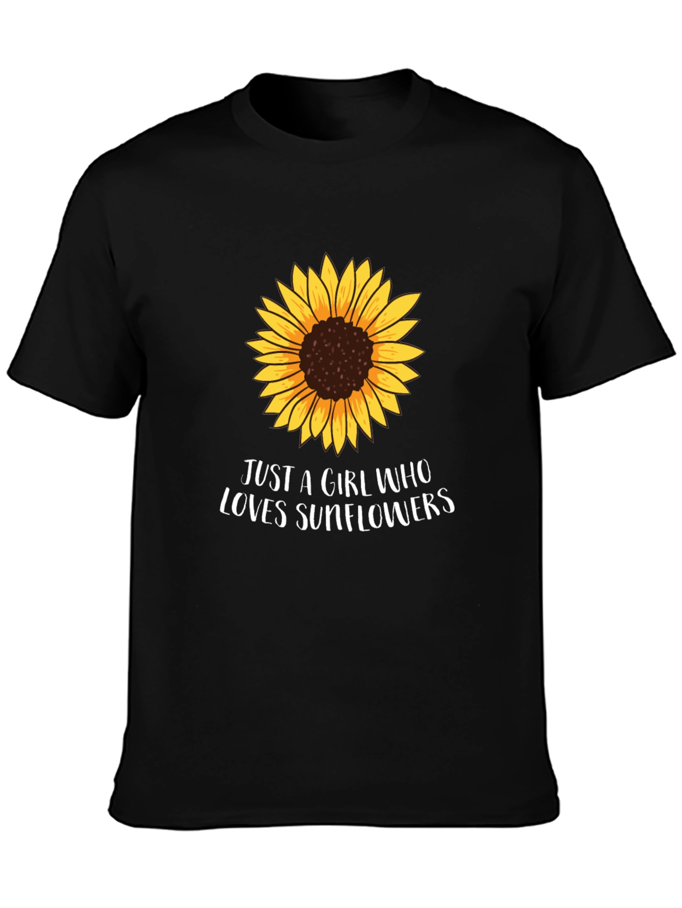 Black Sunflower Graphic Tee - "Just a Girl Who Loves Sunflowers" view 3