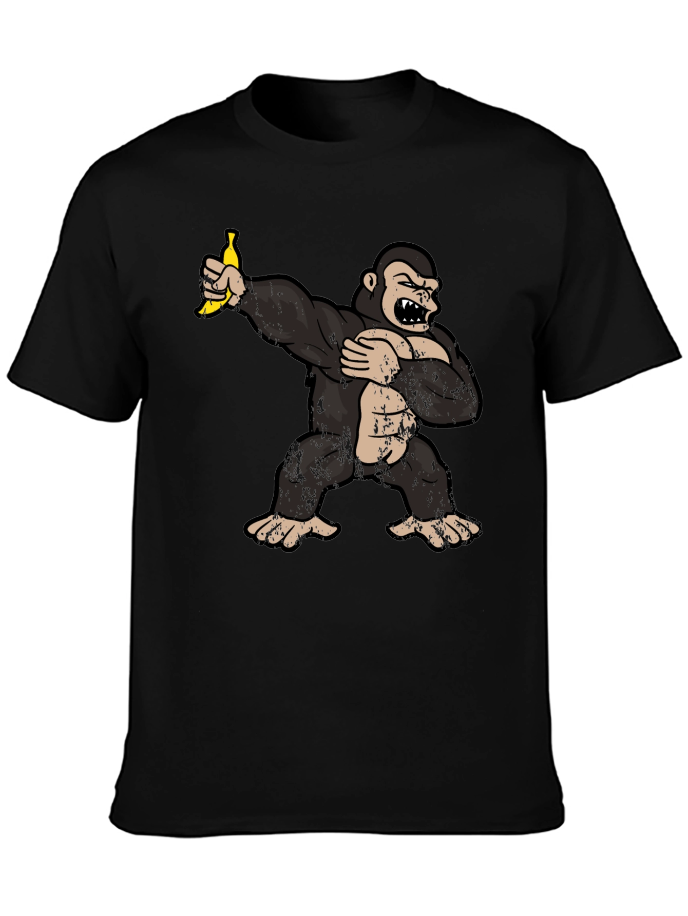 Black Dabbing Gorilla Graphic Tee - Funny Ape T-Shirt view 3