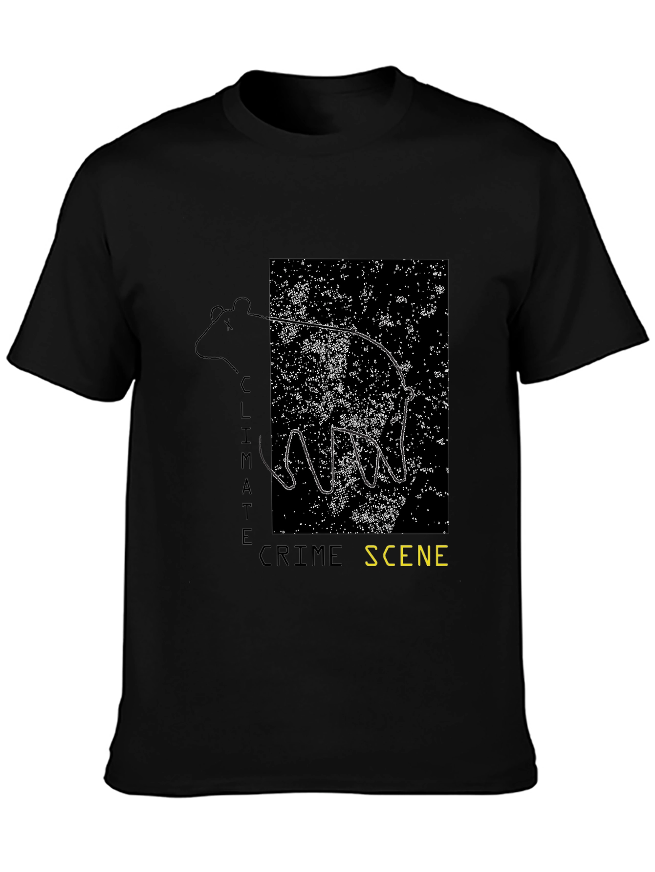 Black Climate Crime Scene T-Shirt view 3