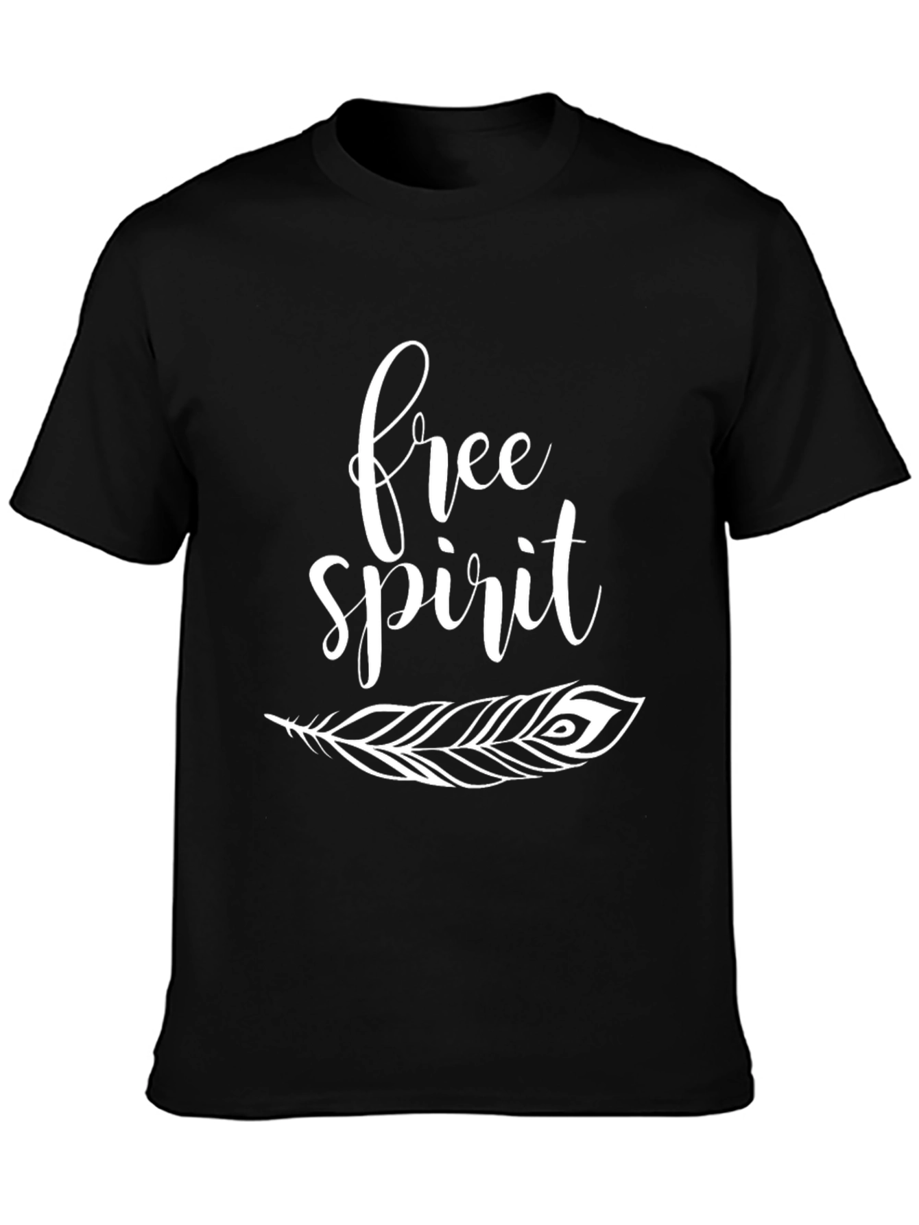 Black Free Spirit Feather Graphic Tee - Black view 3
